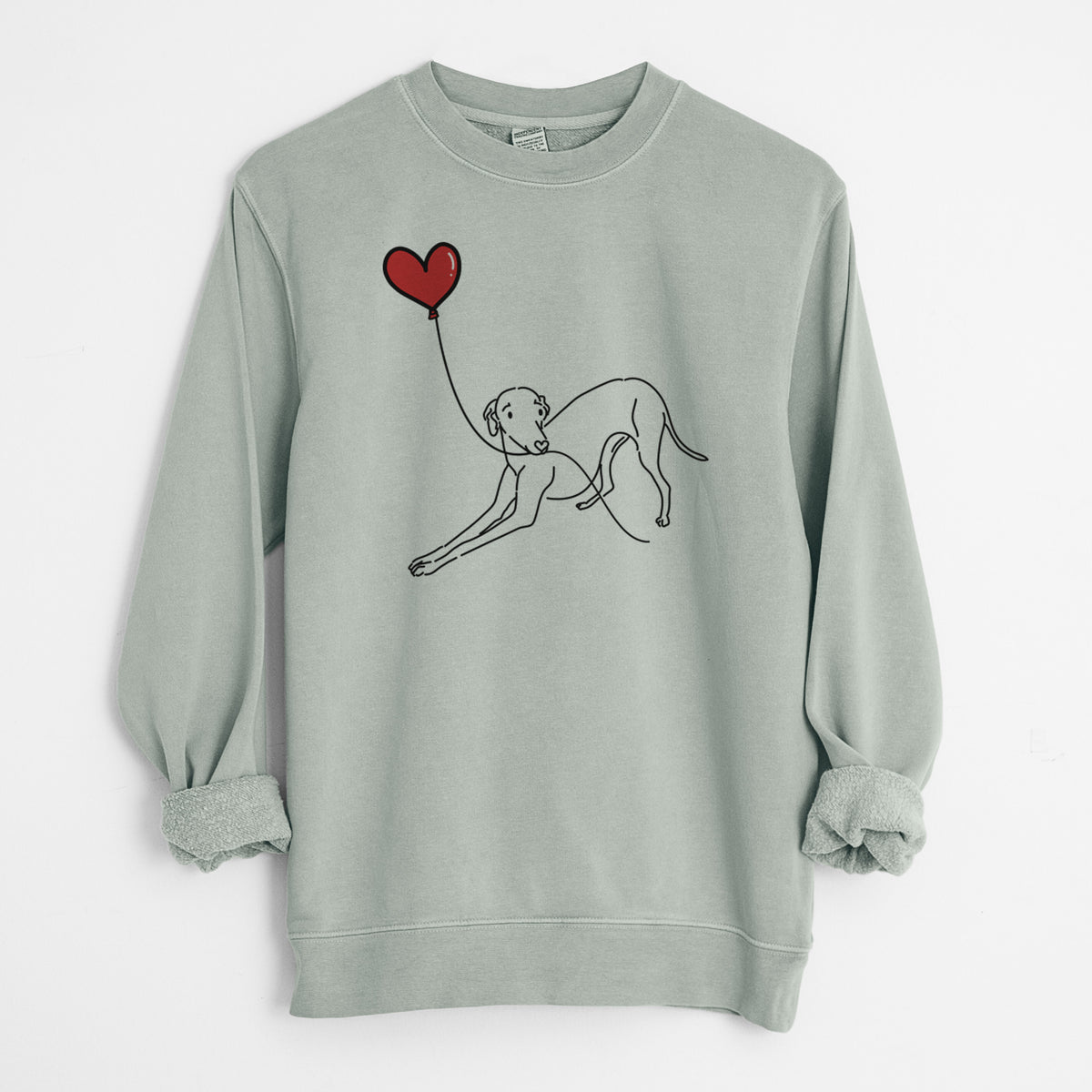 Italian Greyhound Heart String - Unisex Pigment Dyed Crew Sweatshirt
