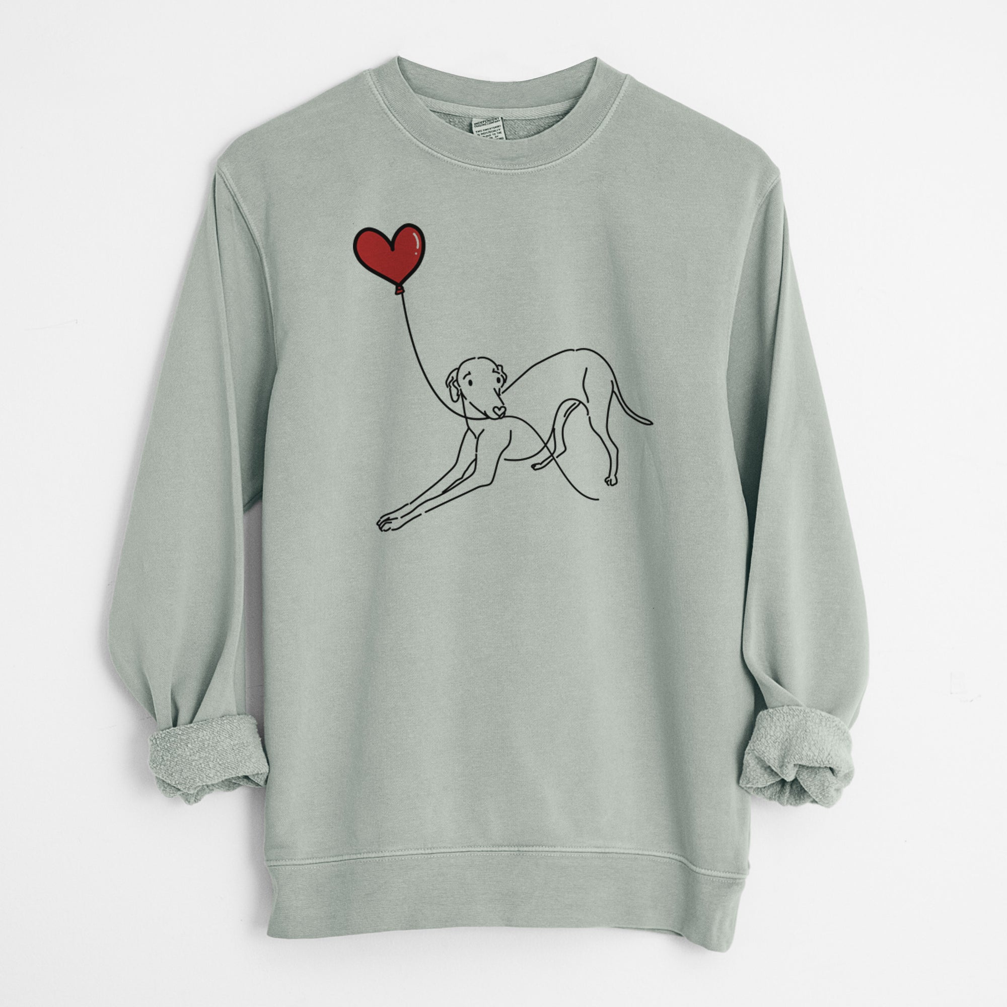 Italian Greyhound Heart String - Unisex Pigment Dyed Crew Sweatshirt