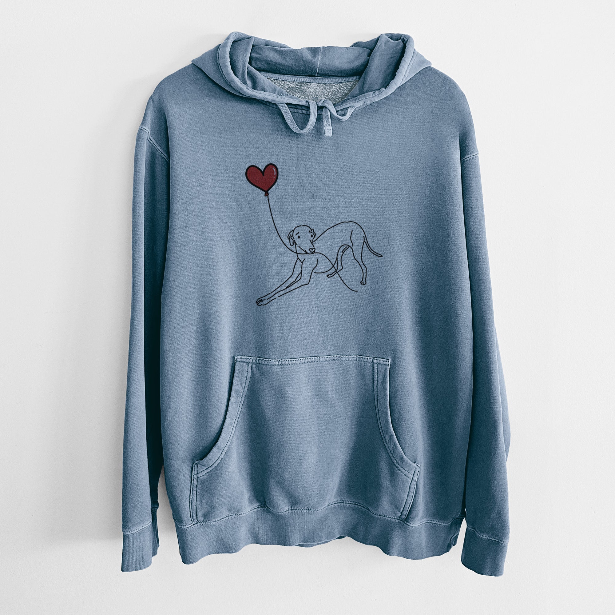 Italian Greyhound Heart String - Unisex Pigment Dyed Hoodie
