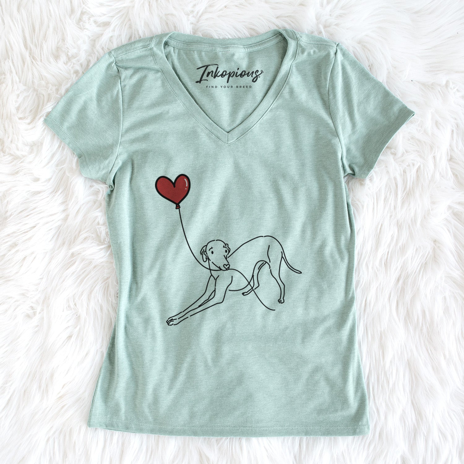 Italian Greyhound Heart String - Women's Perfect V-neck Shirt