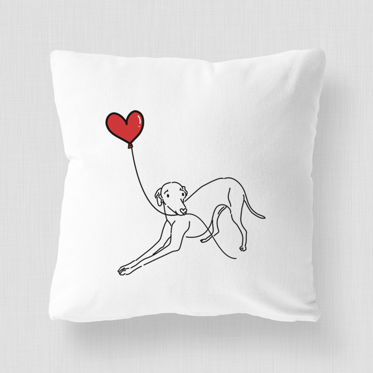 Italian Greyhound Heart String - Throw Pillow Cover
