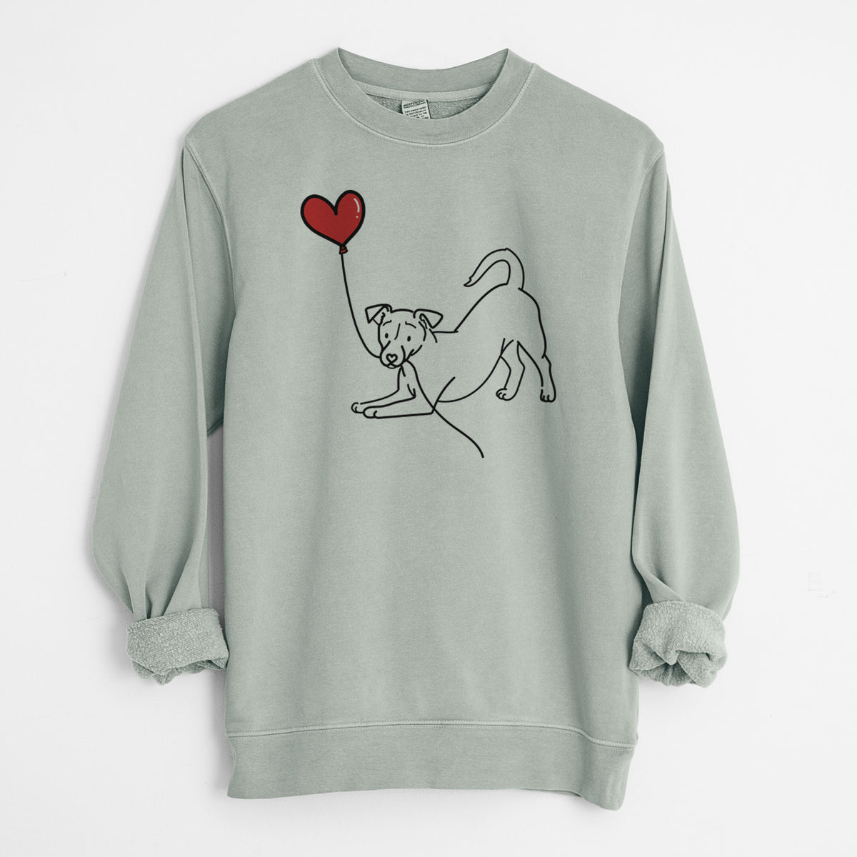 Jack Russell Terrier Heart String - Unisex Pigment Dyed Crew Sweatshirt