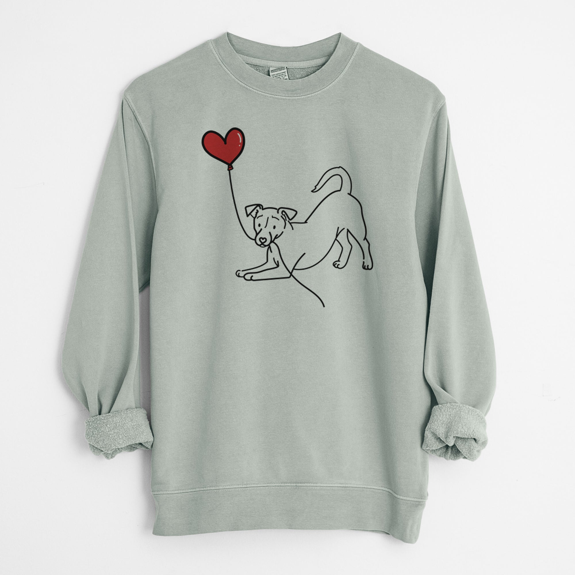 Jack Russell Terrier Heart String - Unisex Pigment Dyed Crew Sweatshirt