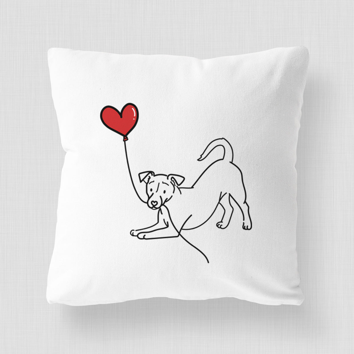 Jack Russell Terrier Heart String - Throw Pillow Cover