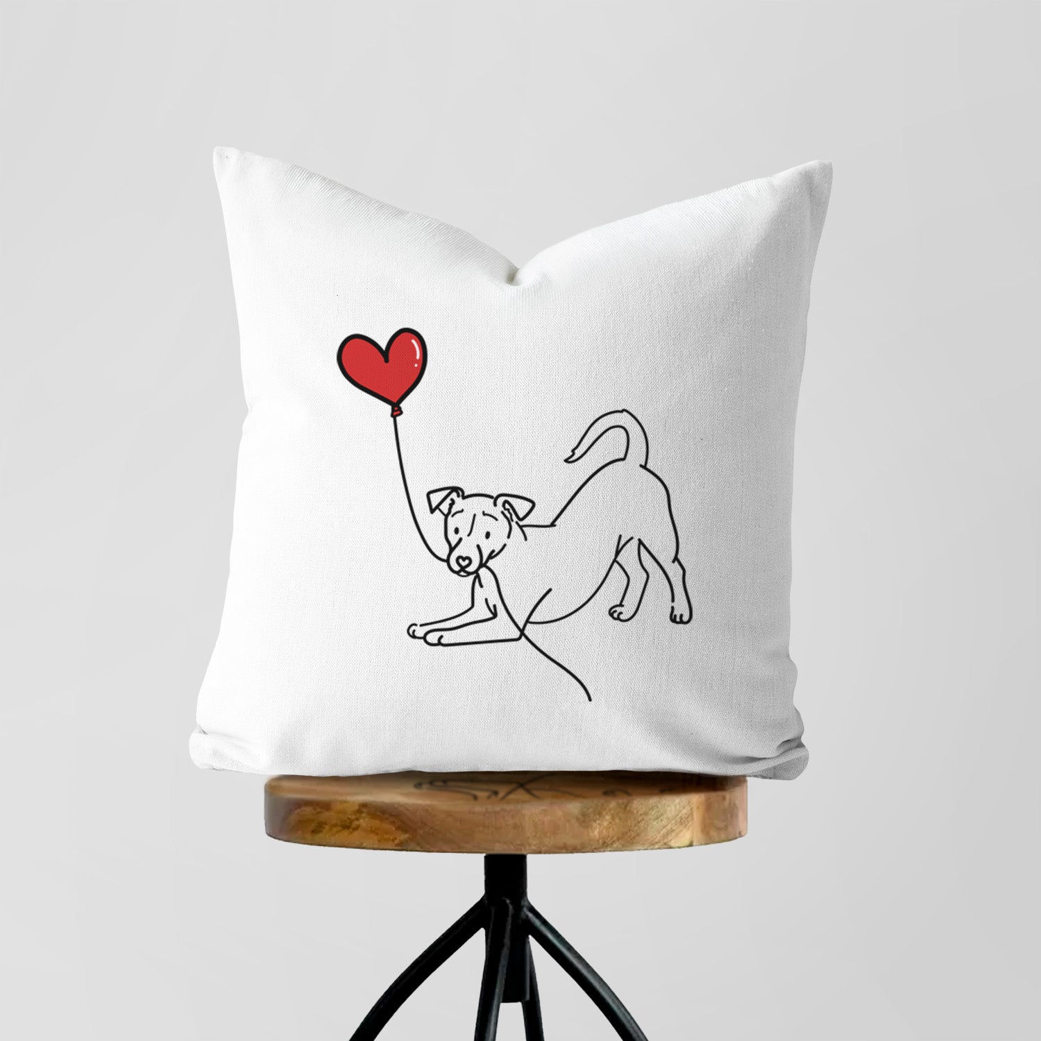 Jack Russell Terrier Heart String - Throw Pillow Cover