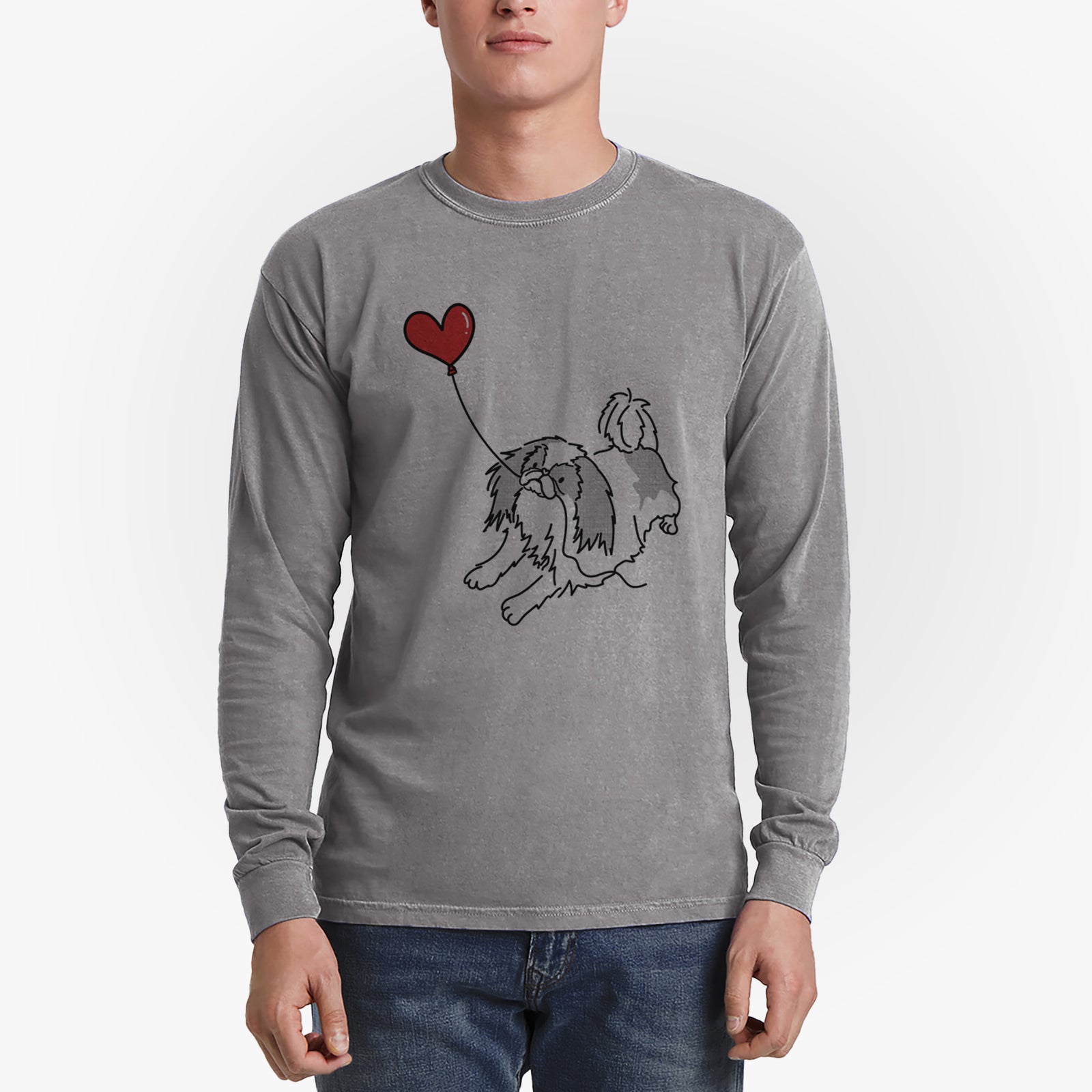 Japanese Chin Heart String - Men's Heavyweight 100% Cotton Long Sleeve