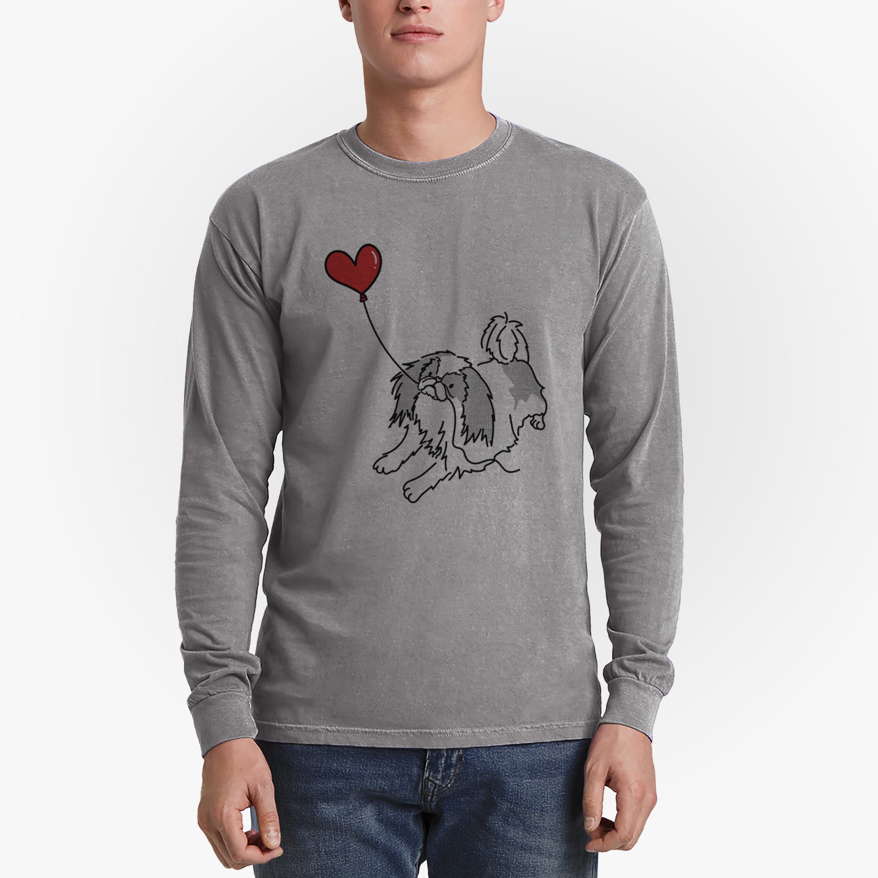 Japanese Chin Heart String - Men's Heavyweight 100% Cotton Long Sleeve