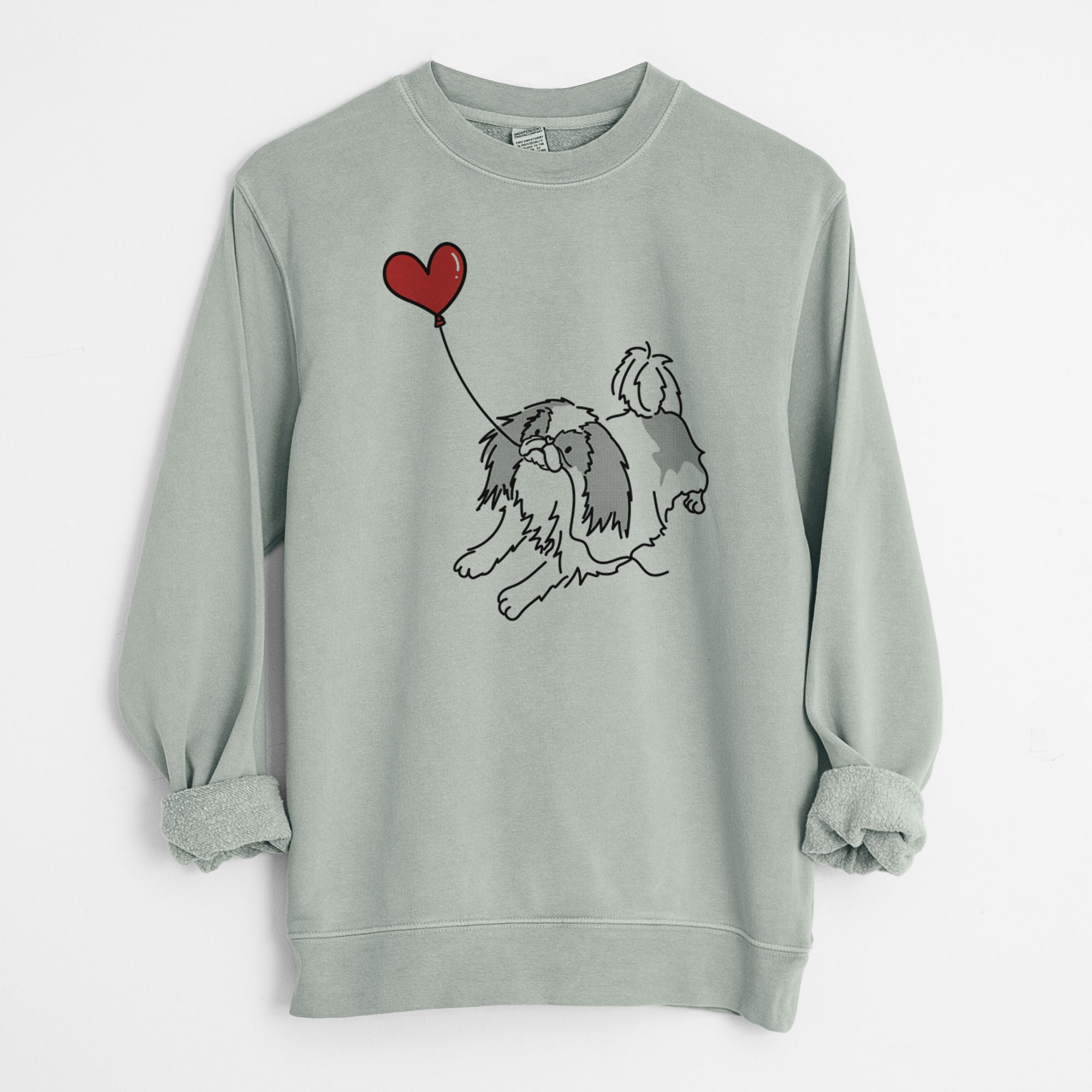 Japanese Chin Heart String - Unisex Pigment Dyed Crew Sweatshirt