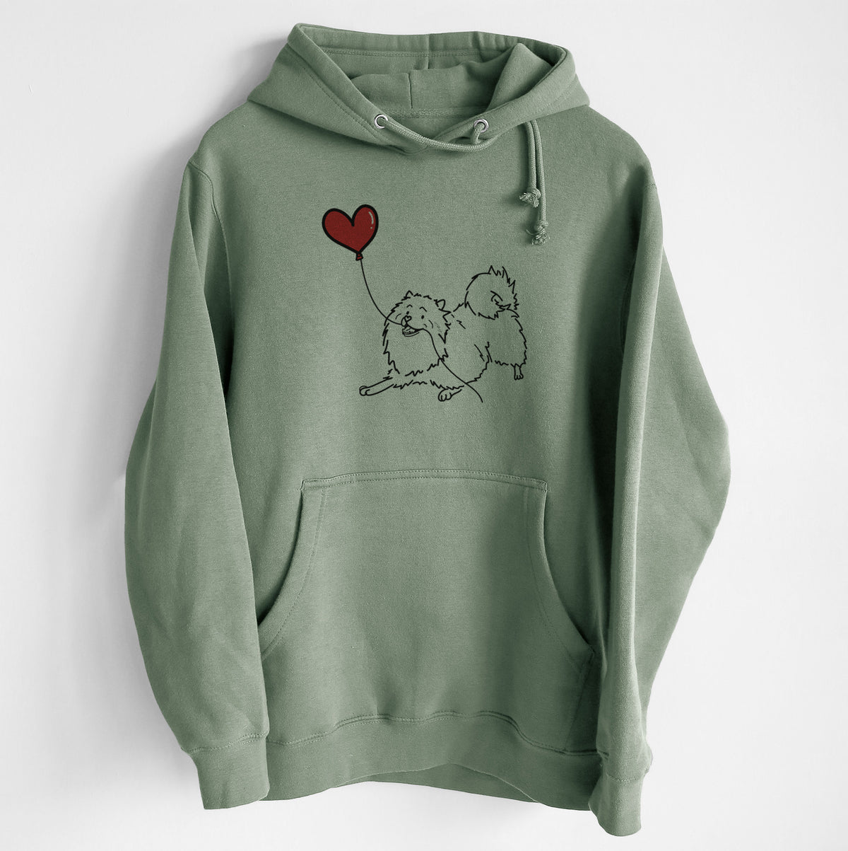 Keeshond Heart String - Heavyweight Fleece Hoodie