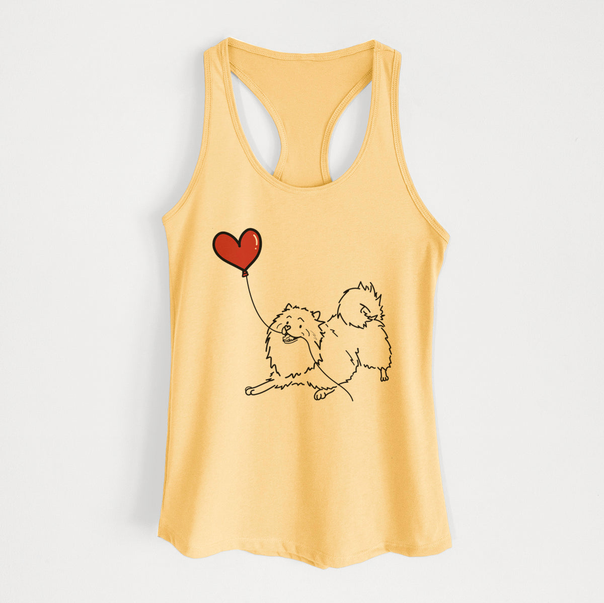 Keeshond Heart String - Women's Racerback Tanktop