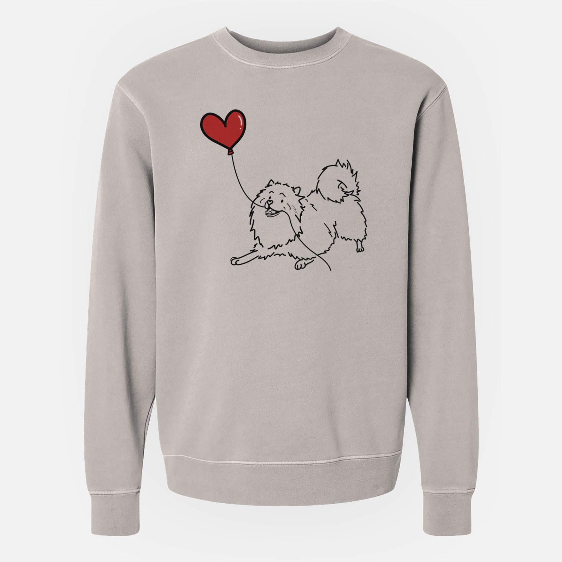 Keeshond Heart String - Unisex Pigment Dyed Crew Sweatshirt