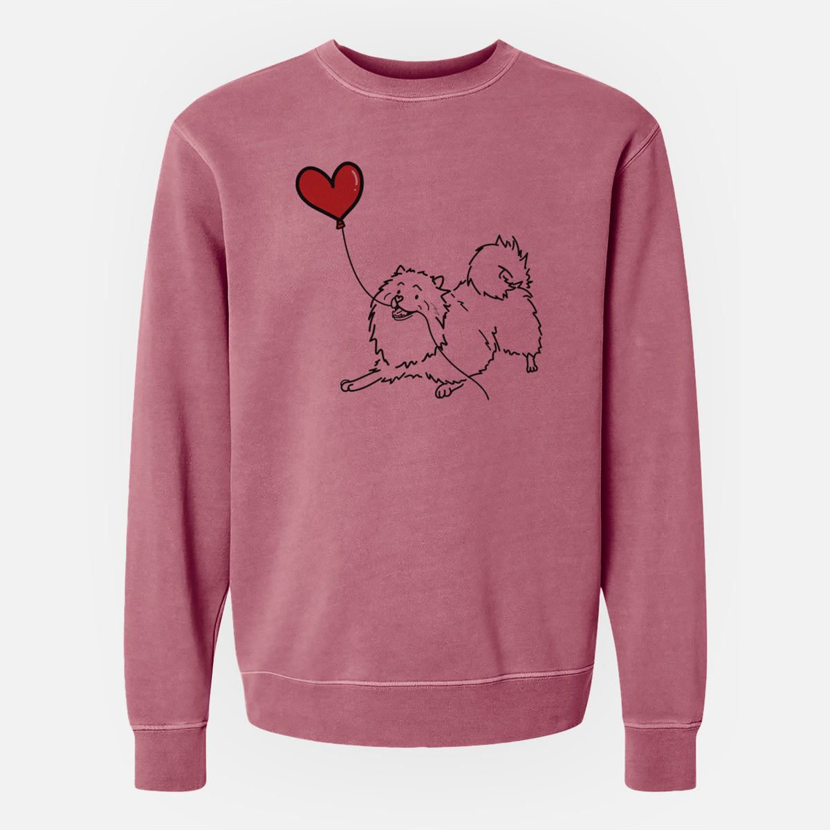 Keeshond Heart String - Unisex Pigment Dyed Crew Sweatshirt