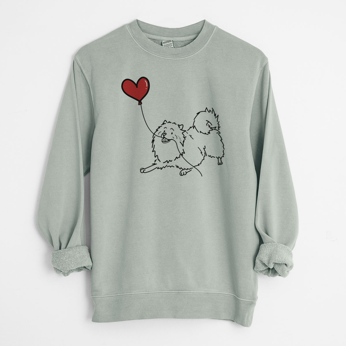 Keeshond Heart String - Unisex Pigment Dyed Crew Sweatshirt