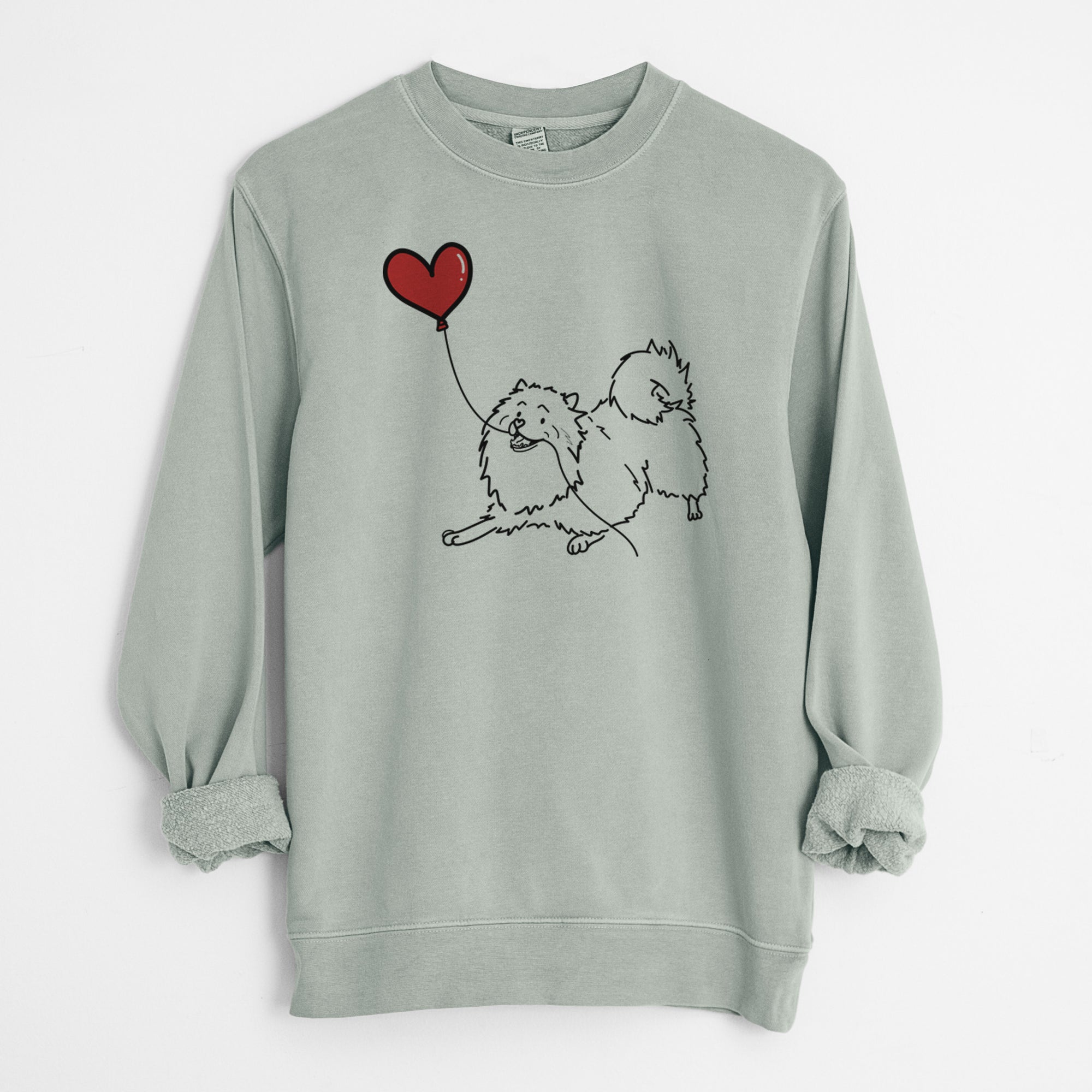 Keeshond Heart String - Unisex Pigment Dyed Crew Sweatshirt