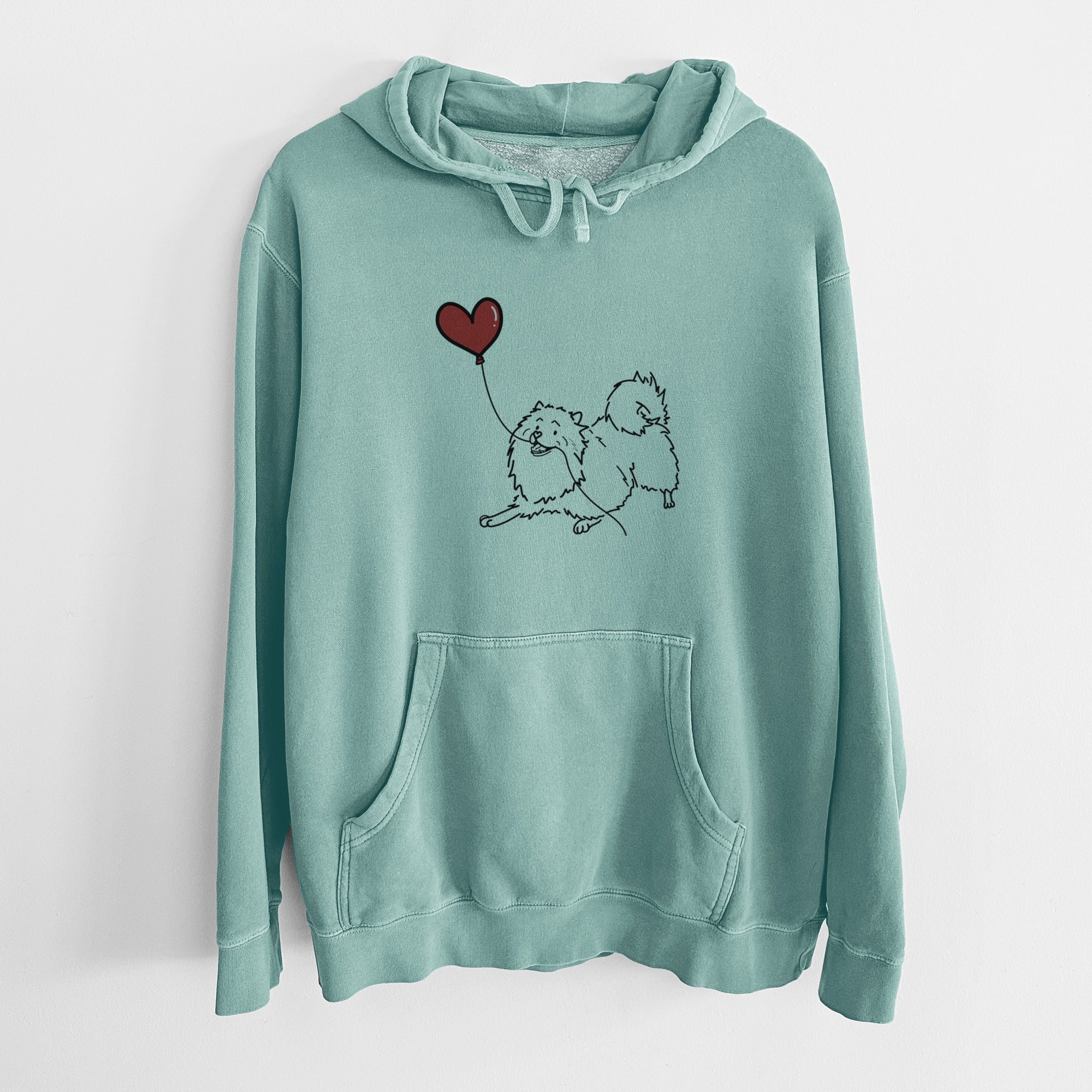 Keeshond Heart String - Unisex Pigment Dyed Hoodie