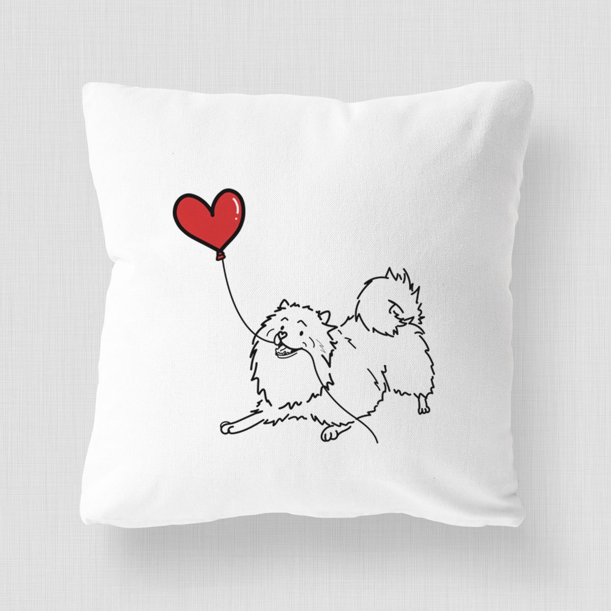 Keeshond Heart String - Throw Pillow Cover