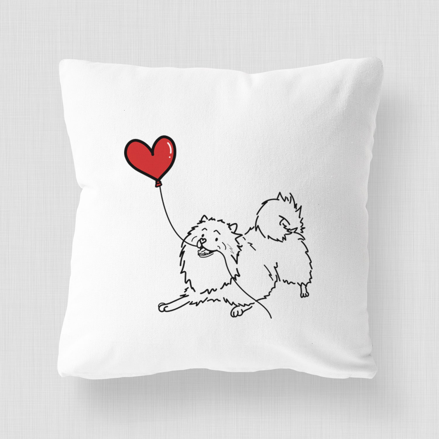 Keeshond Heart String - Throw Pillow Cover
