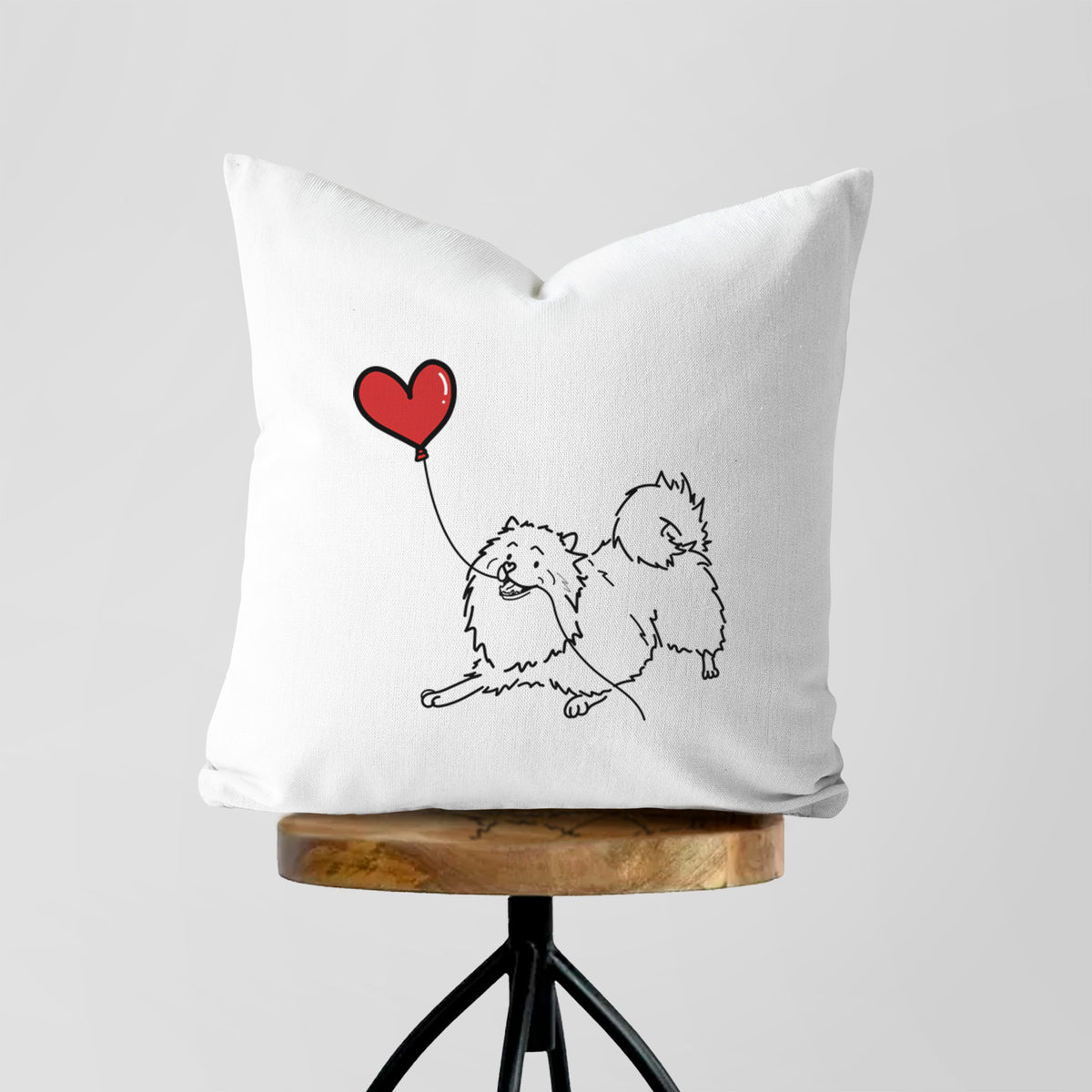 Keeshond Heart String - Throw Pillow Cover