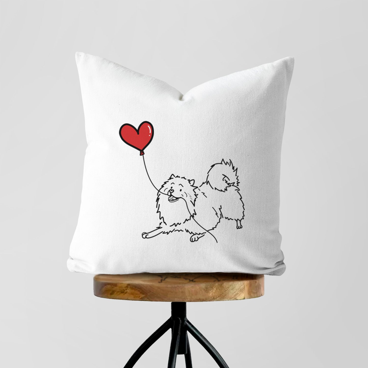 Keeshond Heart String - Throw Pillow Cover