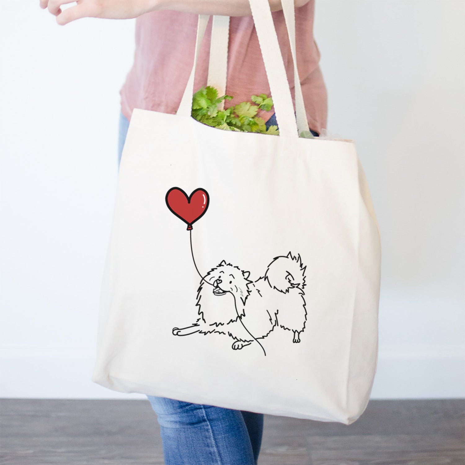 Keeshond Heart String- Tote Bag