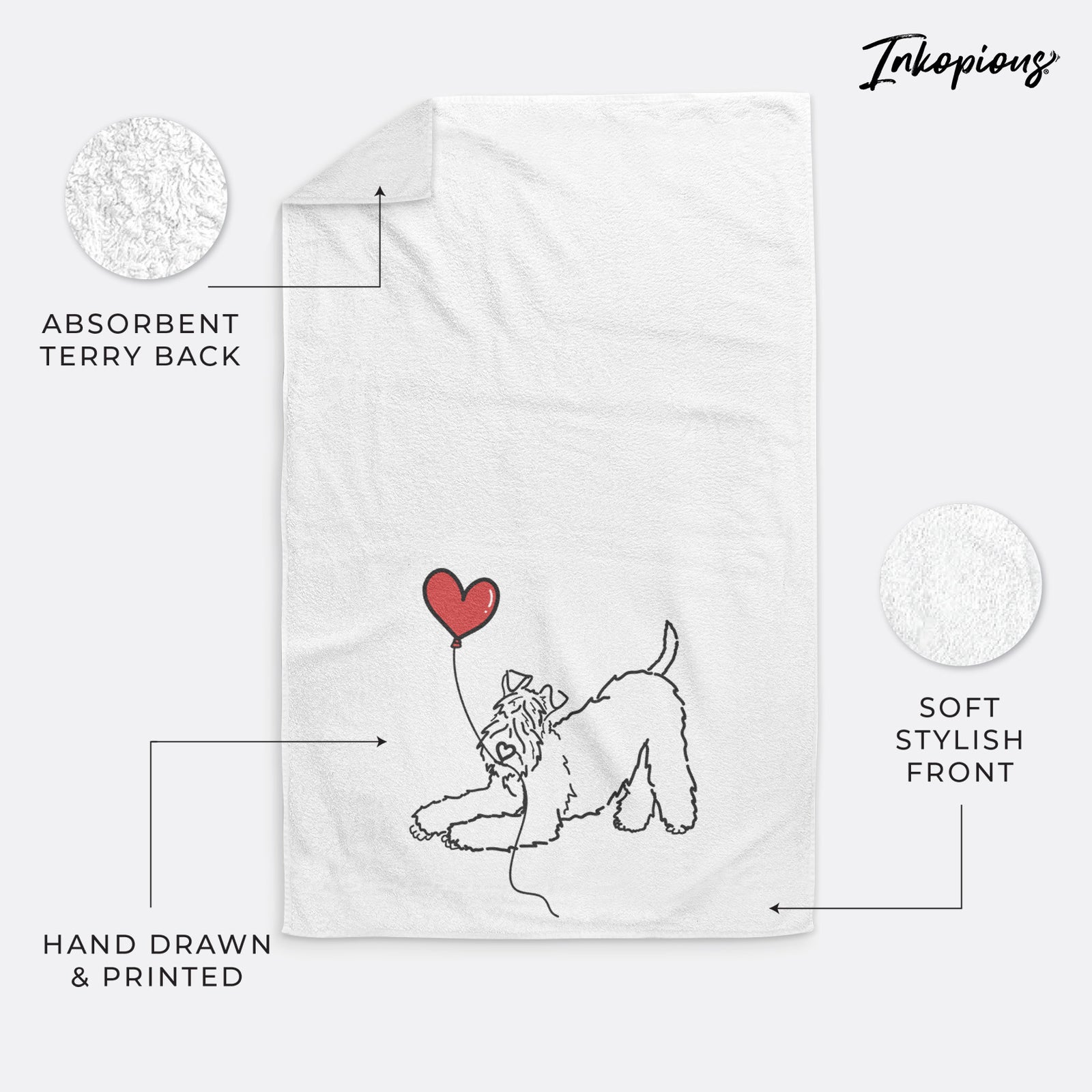 Kerry Blue Heart String -  Hand Towel