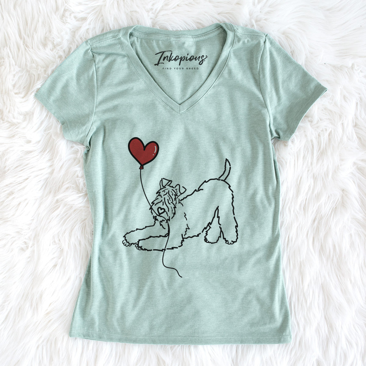 Kerry Blue Heart String - Women's Perfect V-neck Shirt