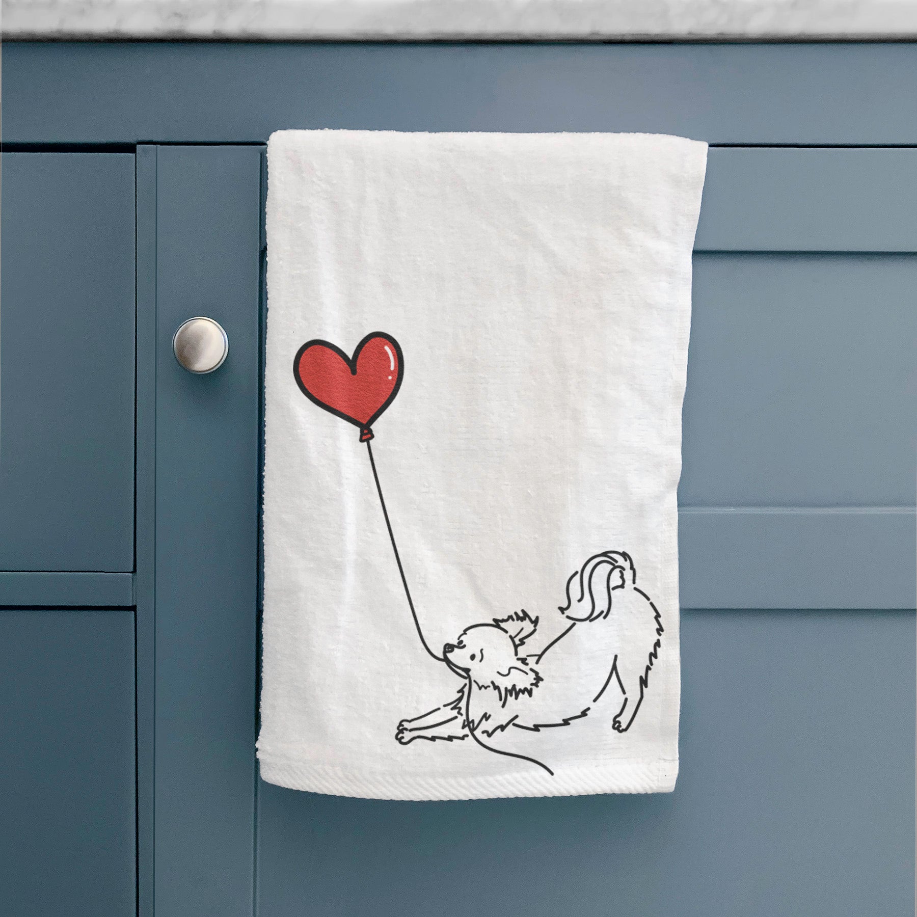 Long Haired Chihuahua Heart String -  Decorative Hand Towel