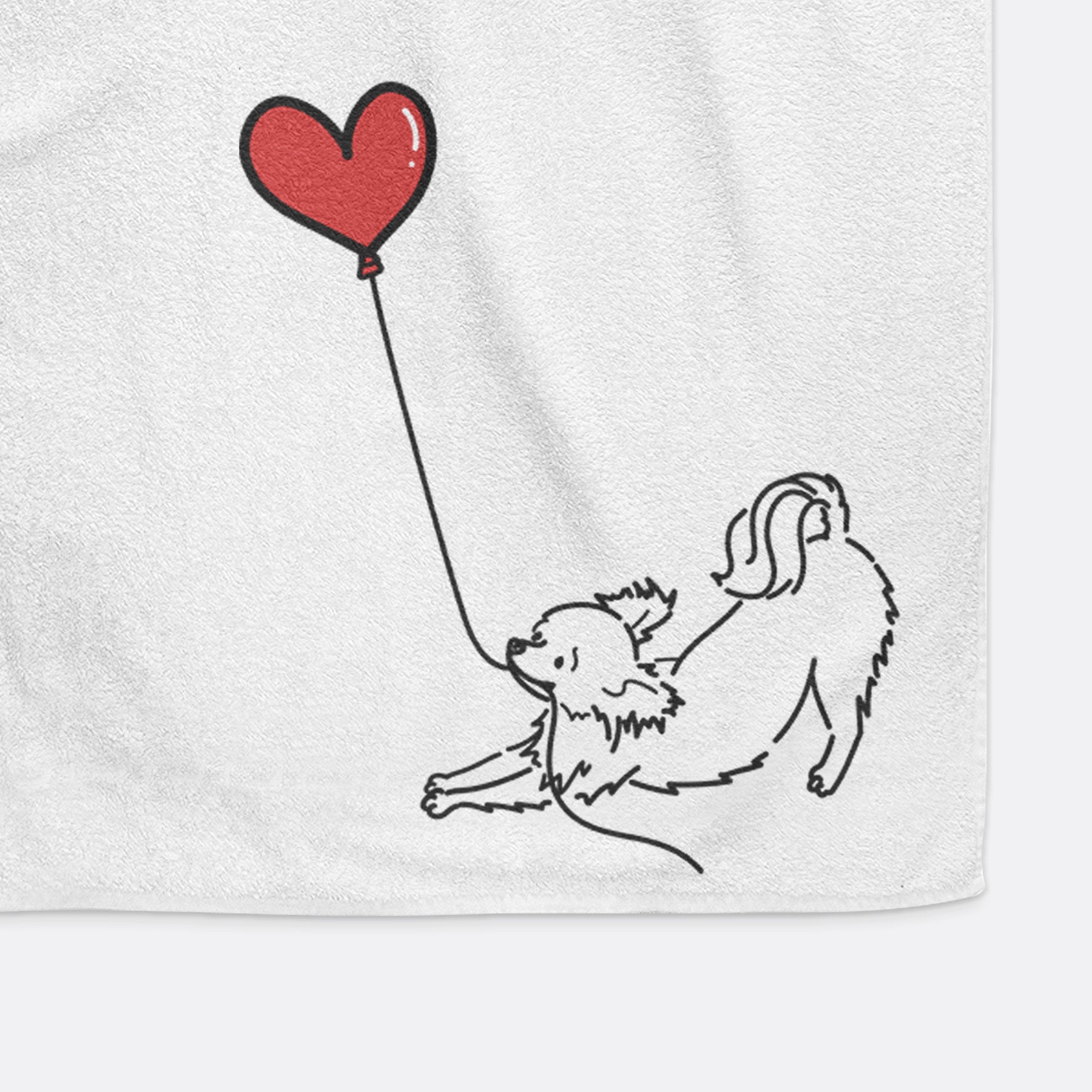 Long Haired Chihuahua Heart String -  Decorative Hand Towel