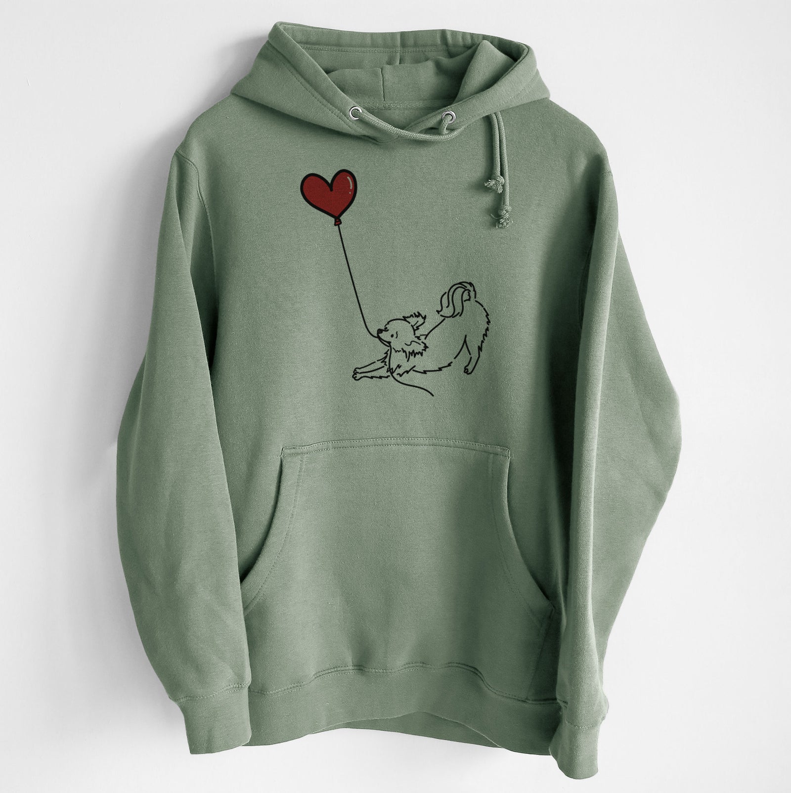 Long Haired Chihuahua Heart String - Heavyweight Fleece Hoodie
