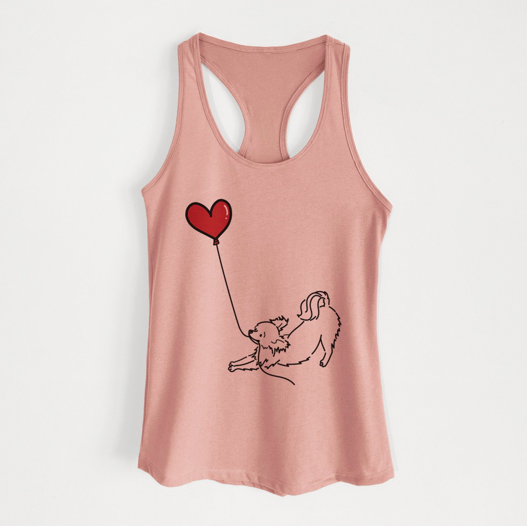 Long Haired Chihuahua Heart String - Women's Racerback Tanktop