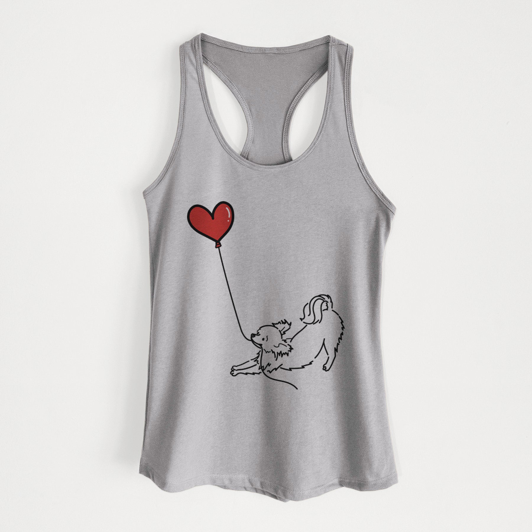 Long Haired Chihuahua Heart String - Women's Racerback Tanktop