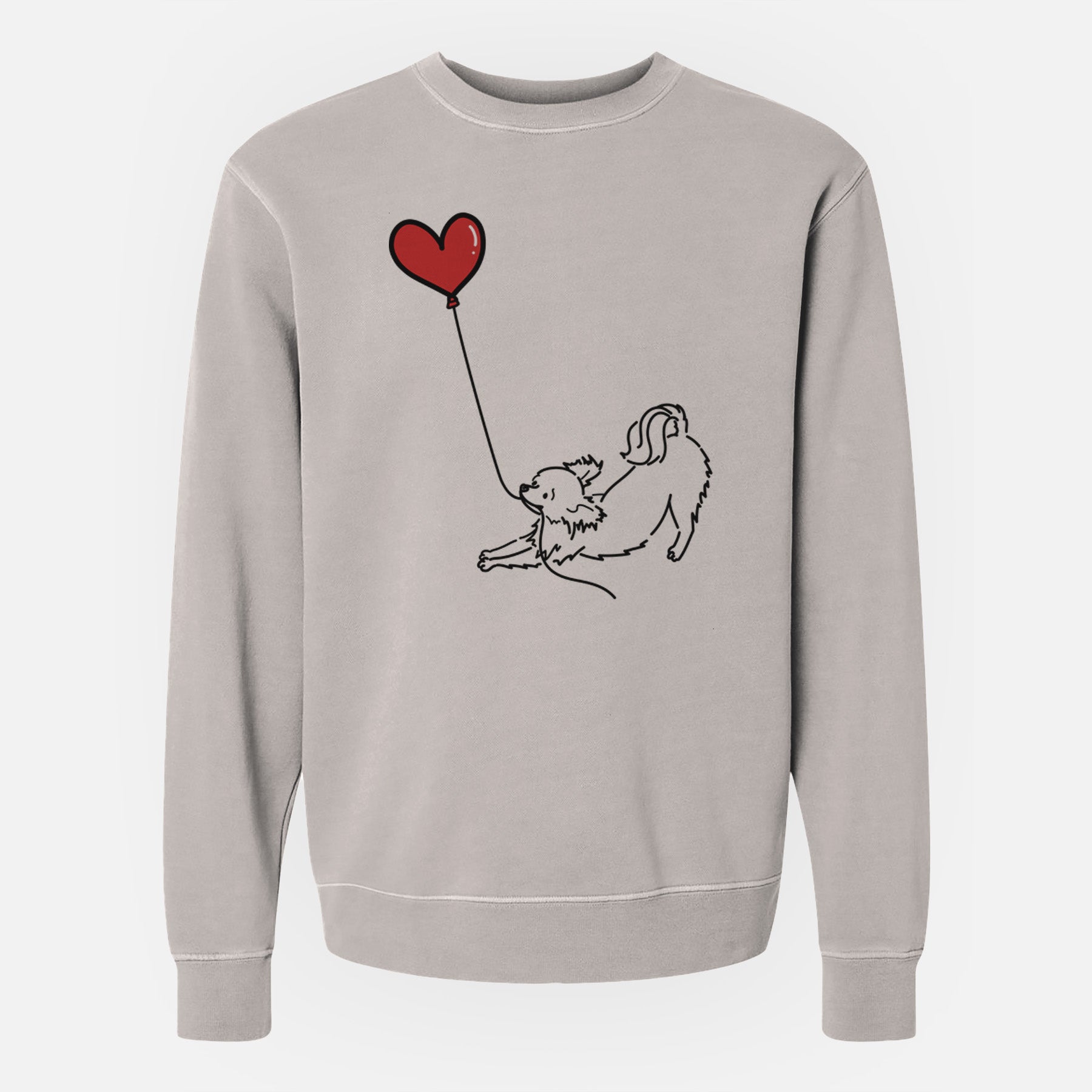 Long Haired Chihuahua Heart String - Unisex Pigment Dyed Crew Sweatshirt