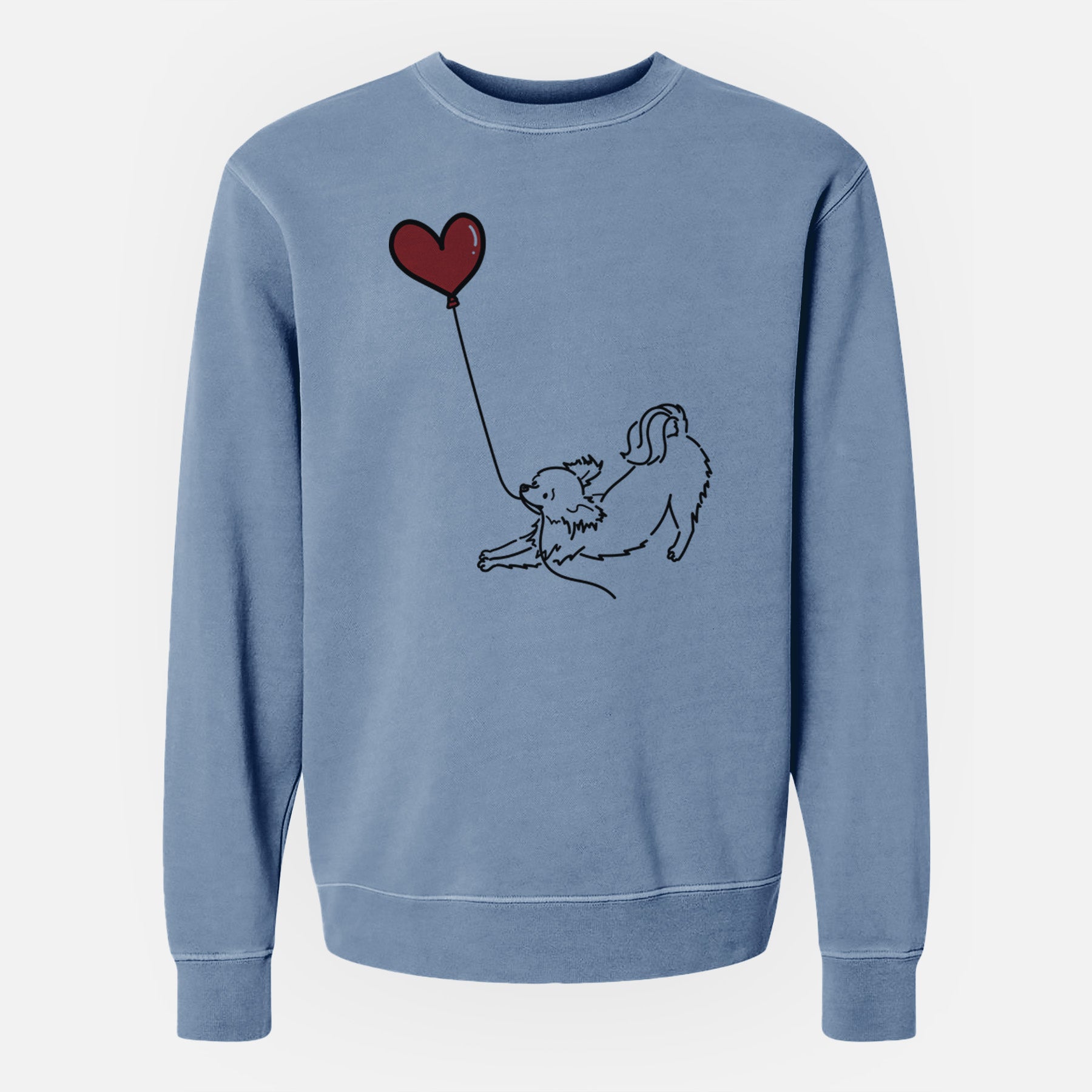 Long Haired Chihuahua Heart String - Unisex Pigment Dyed Crew Sweatshirt