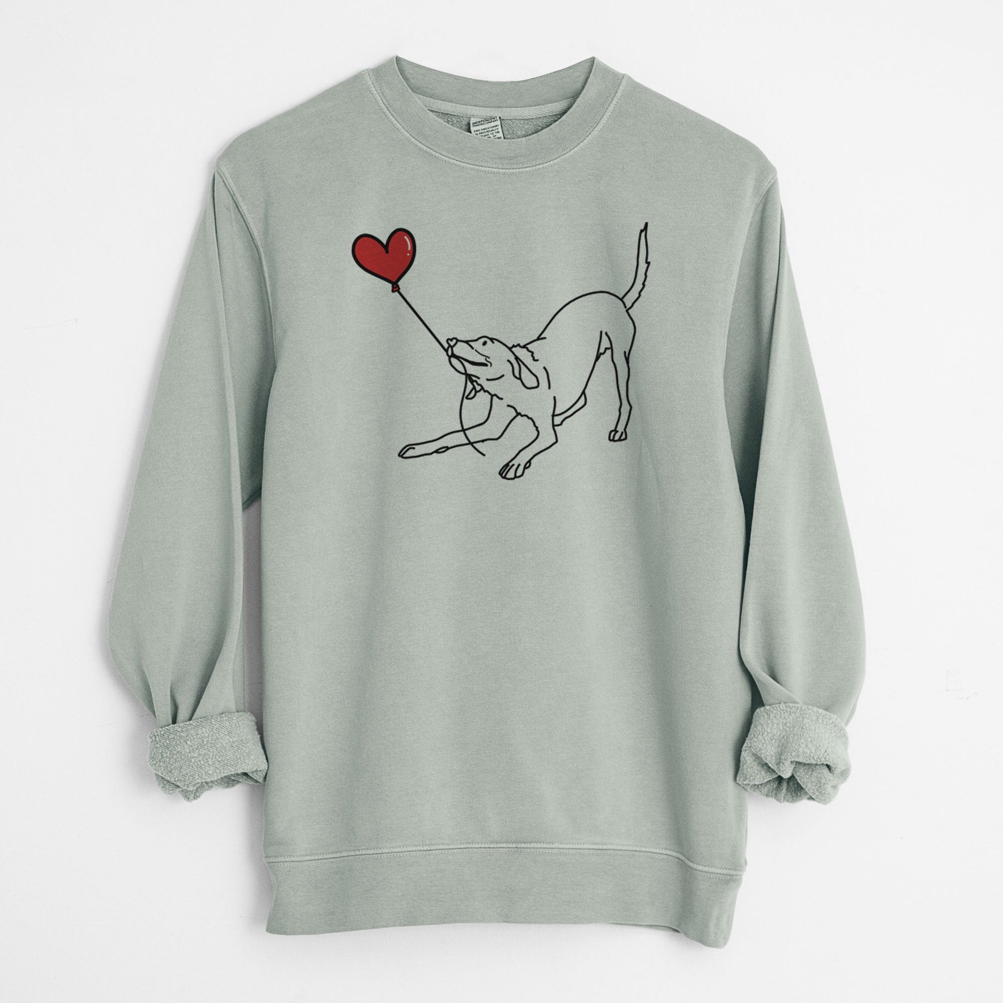 Labrador Retriever Heart String - Unisex Pigment Dyed Crew Sweatshirt