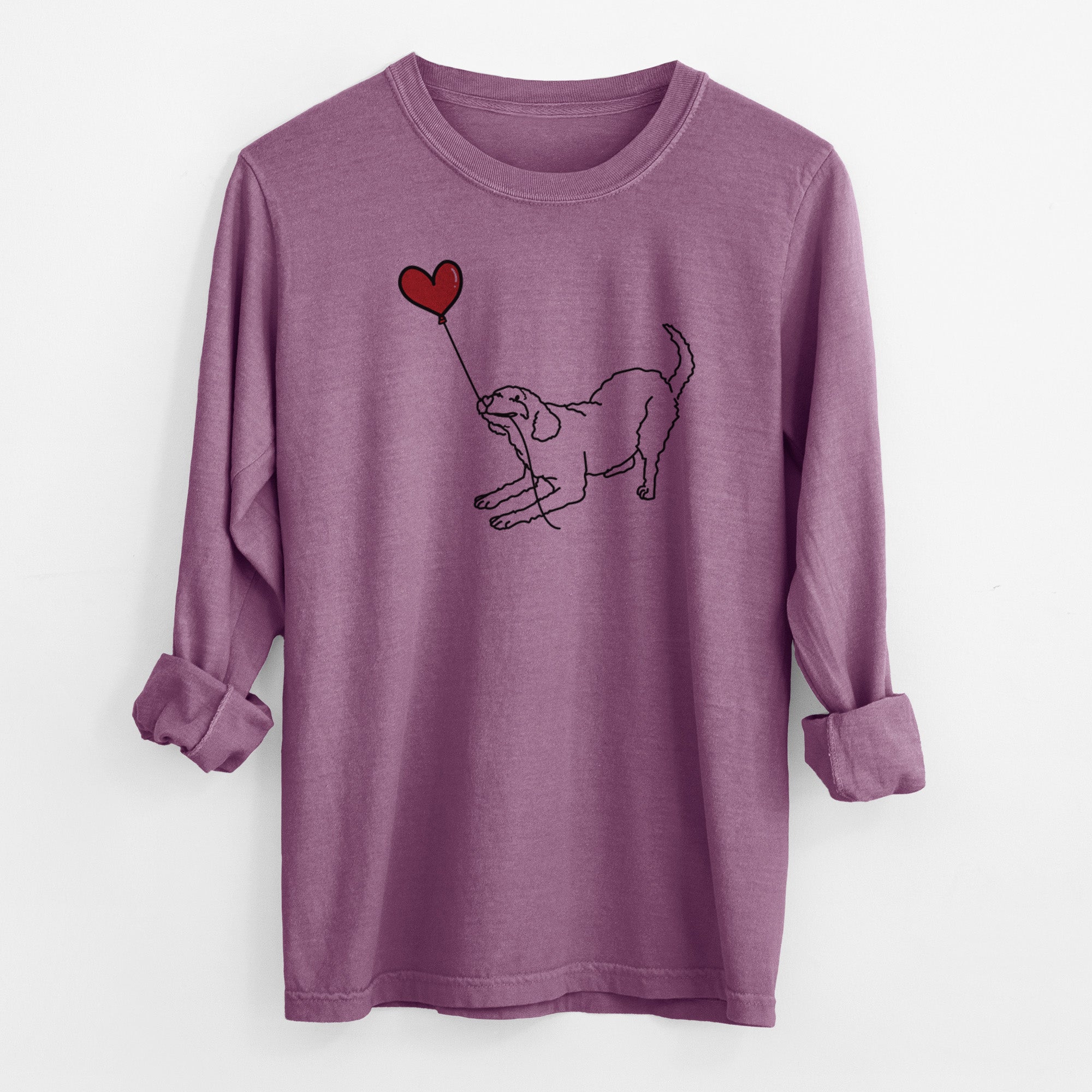 Labradoodle Heart String - Men's Heavyweight 100% Cotton Long Sleeve