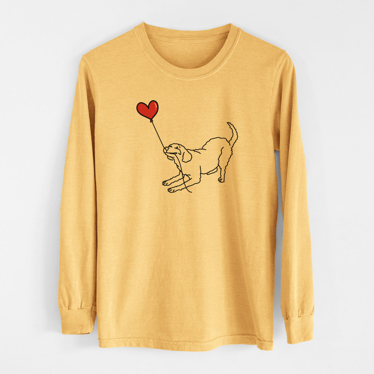 Labradoodle Heart String - Men&#39;s Heavyweight 100% Cotton Long Sleeve