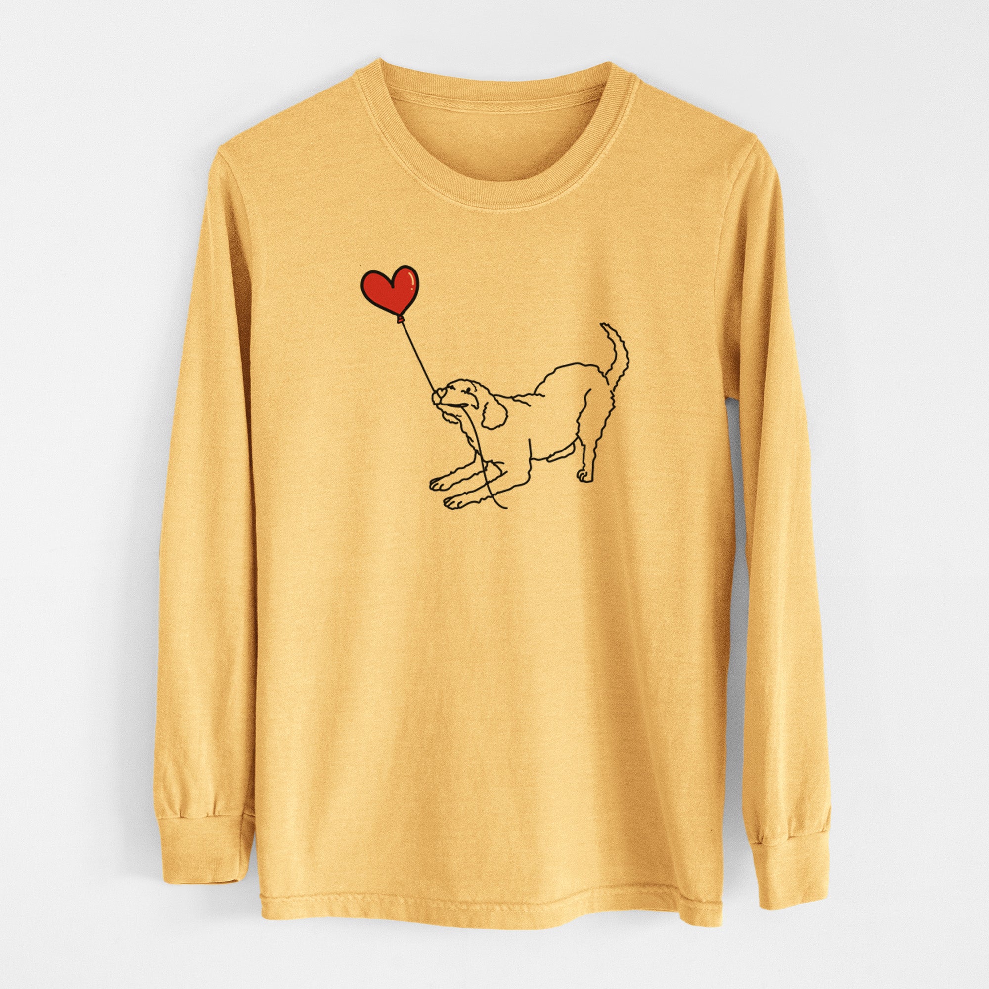 Labradoodle Heart String - Men's Heavyweight 100% Cotton Long Sleeve