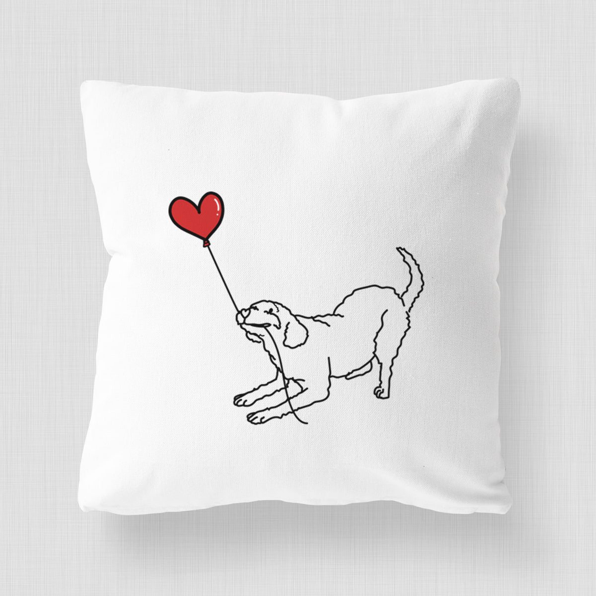 Labradoodle Heart String - Throw Pillow Cover