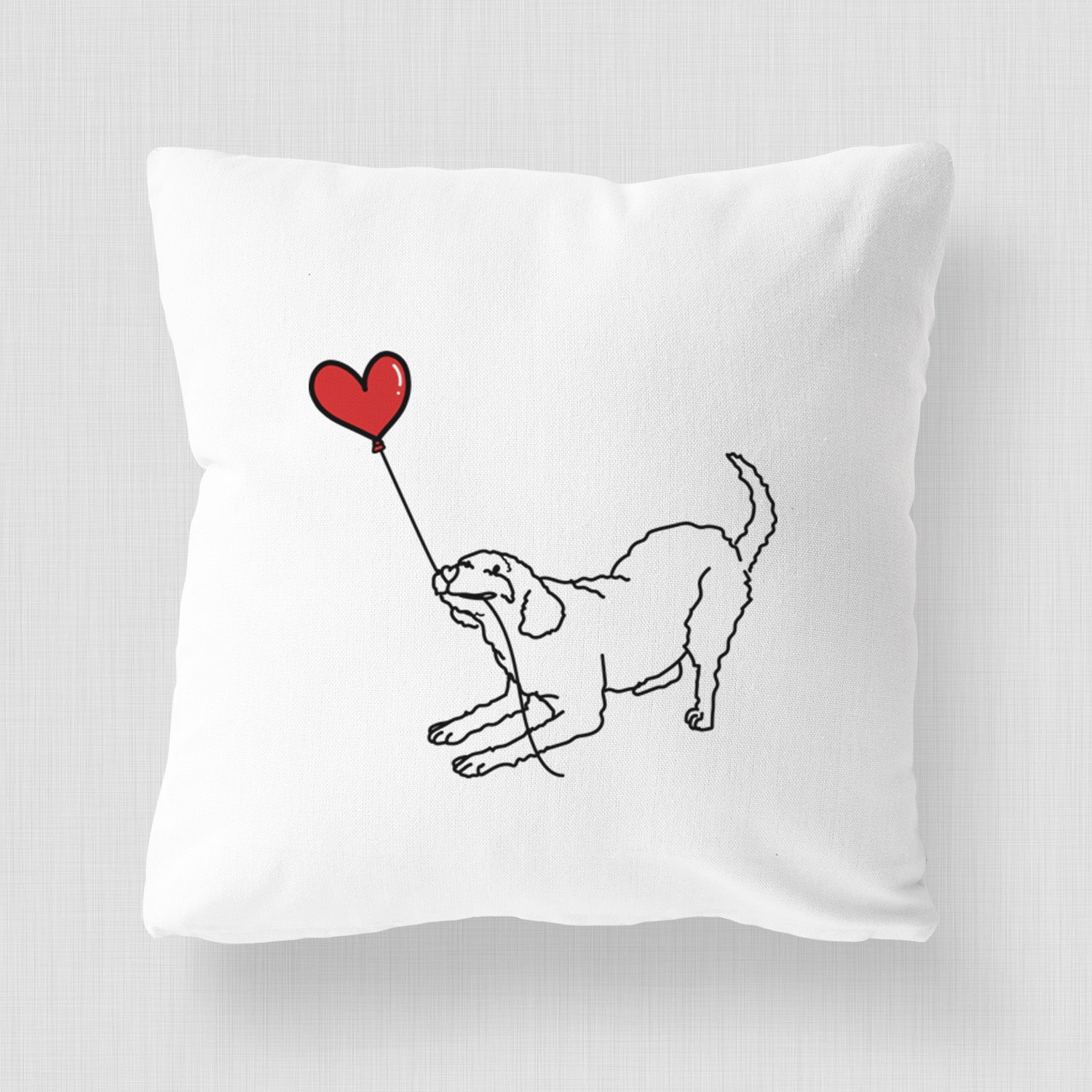 Labradoodle Heart String - Throw Pillow Cover