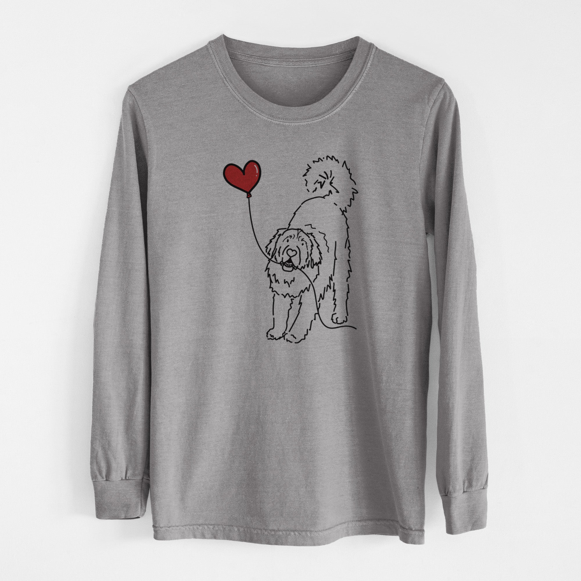 Leonberger Heart String - Men's Heavyweight 100% Cotton Long Sleeve
