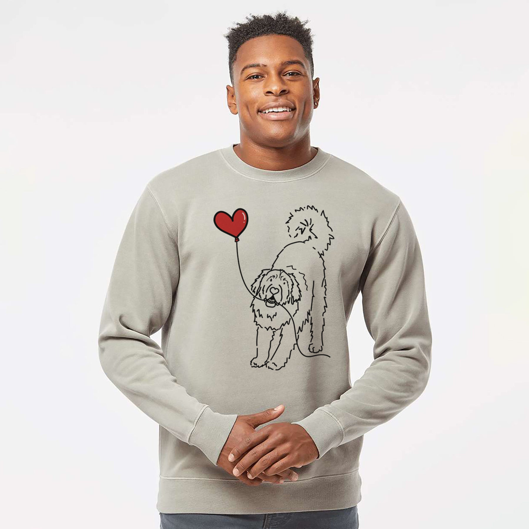 Leonberger Heart String - Unisex Pigment Dyed Crew Sweatshirt