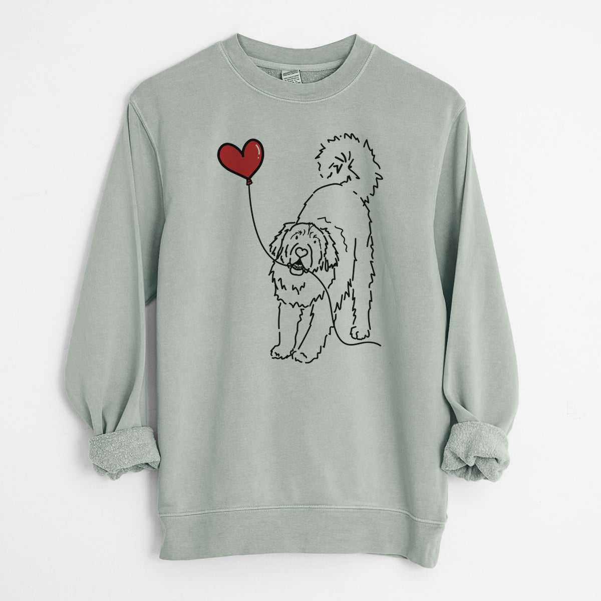 Leonberger Heart String - Unisex Pigment Dyed Crew Sweatshirt