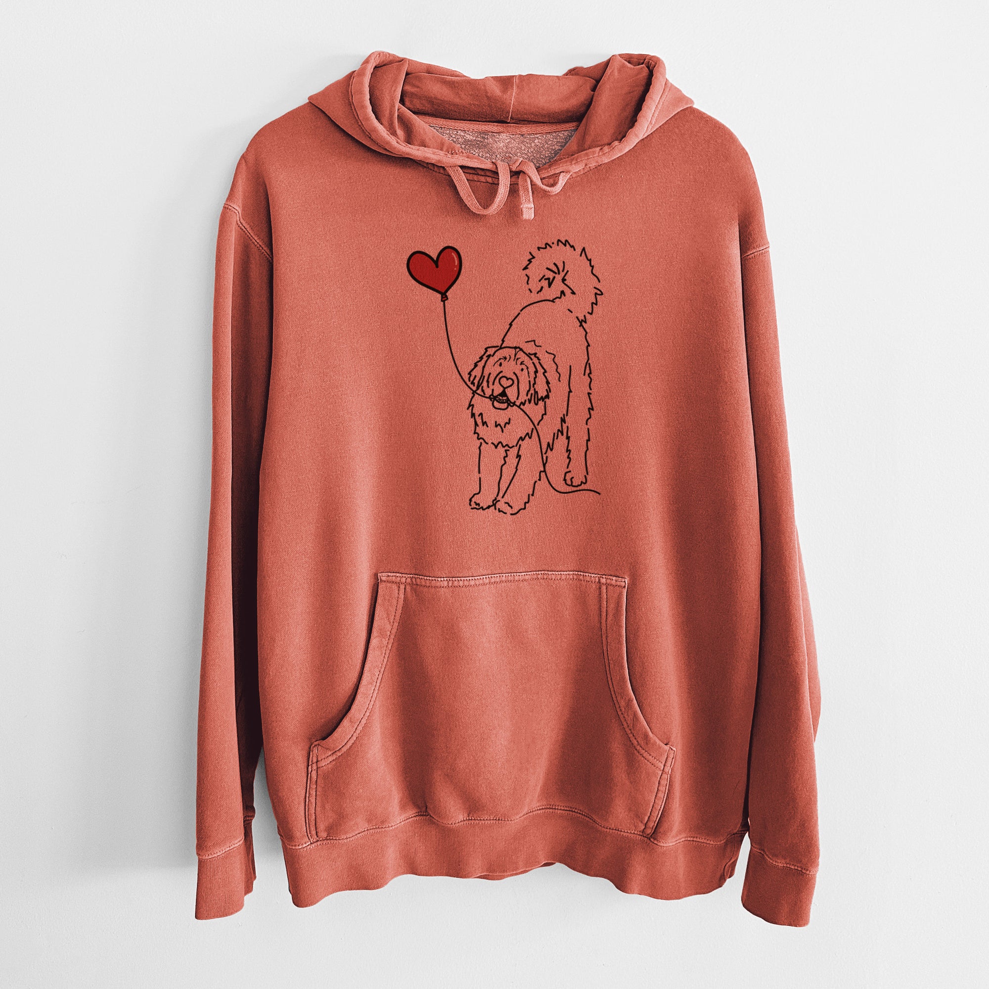 Leonberger Heart String - Unisex Pigment Dyed Hoodie