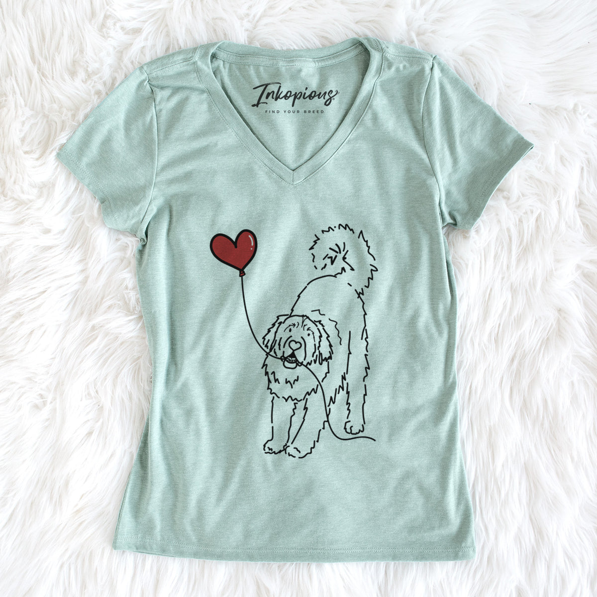 Leonberger Heart String - Women's Perfect V-neck Shirt