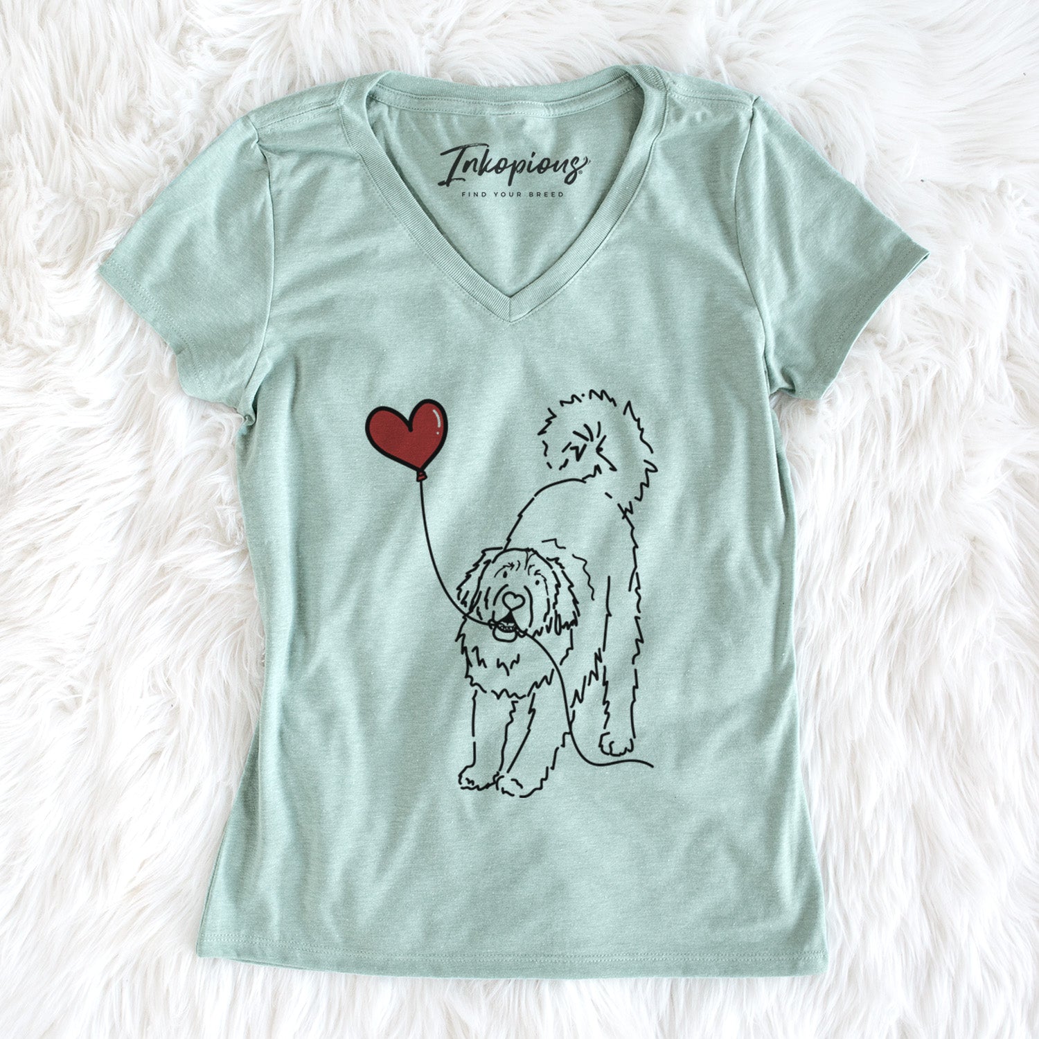 Leonberger Heart String - Women's Perfect V-neck Shirt