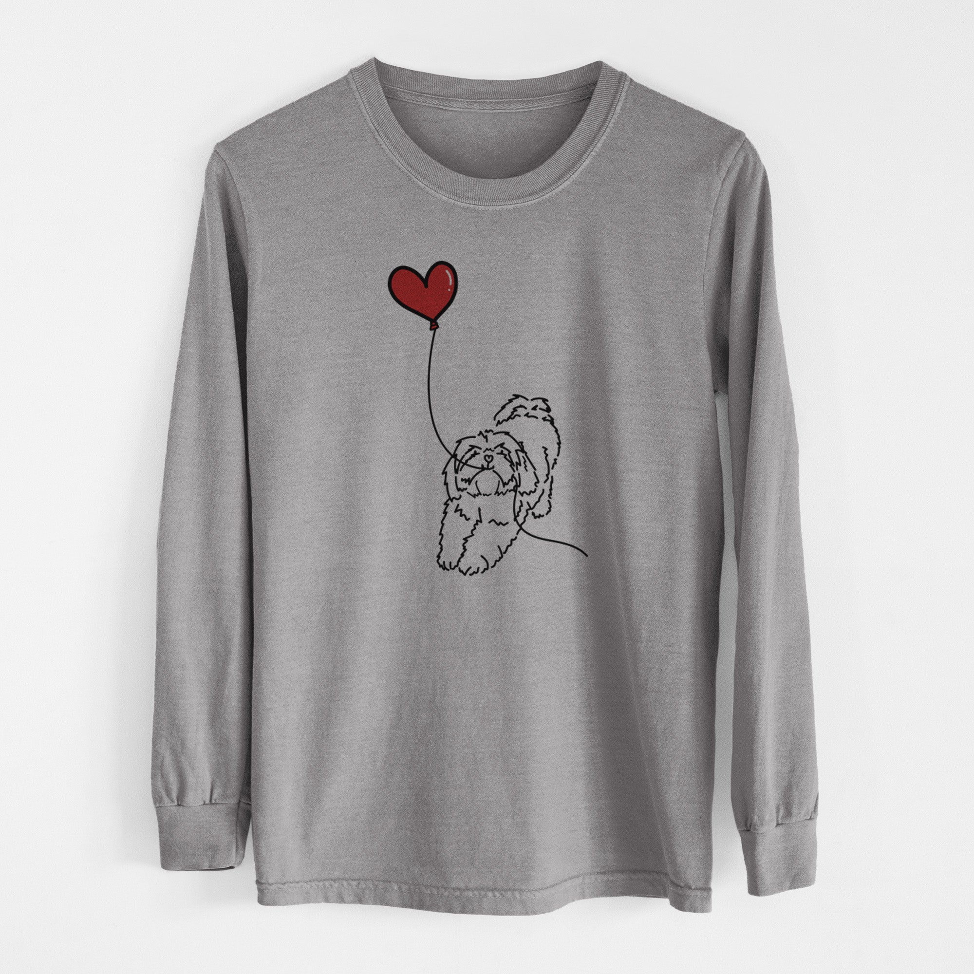 Lhasa Apso Heart String - Men's Heavyweight 100% Cotton Long Sleeve