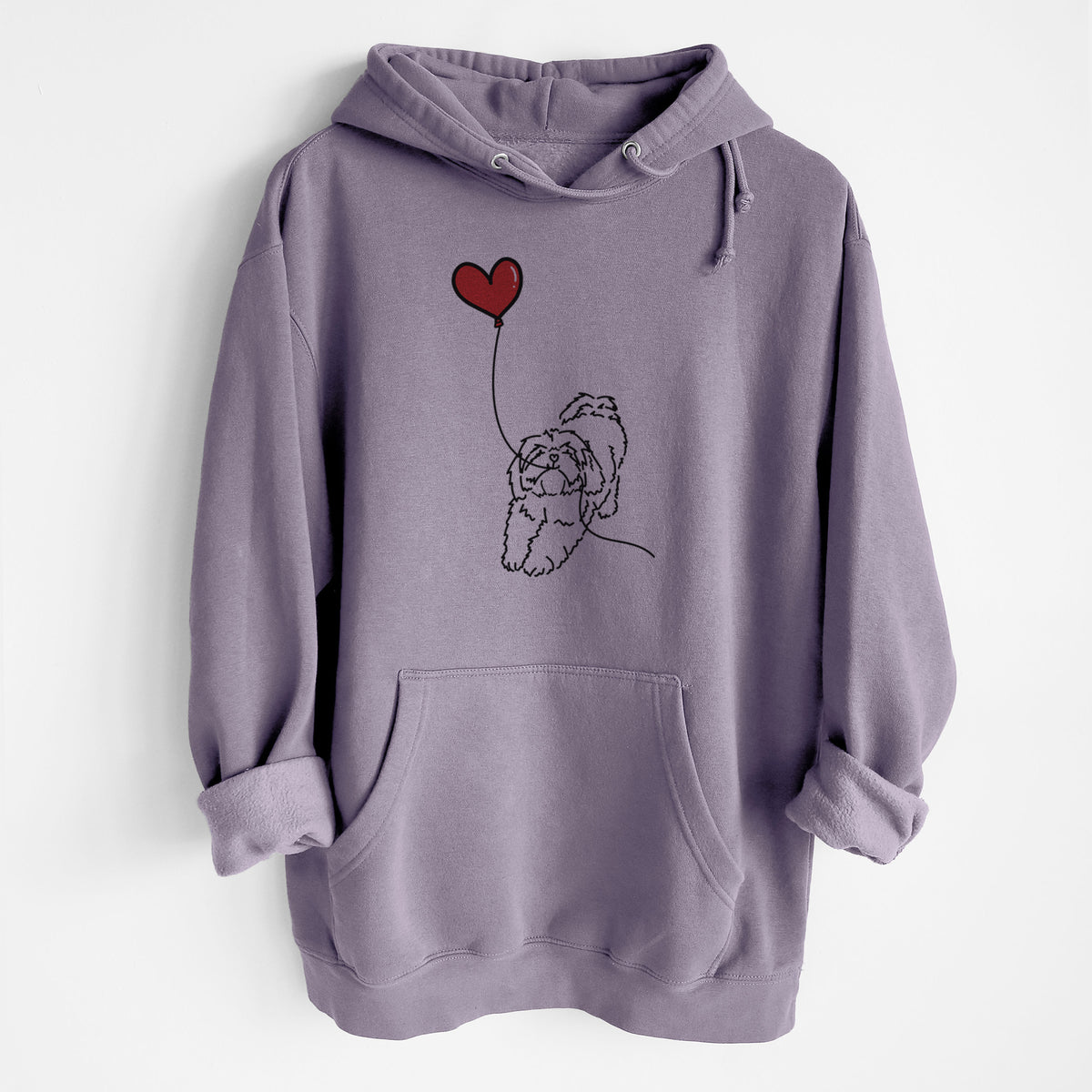 Lhasa Apso Heart String - Heavyweight Fleece Hoodie