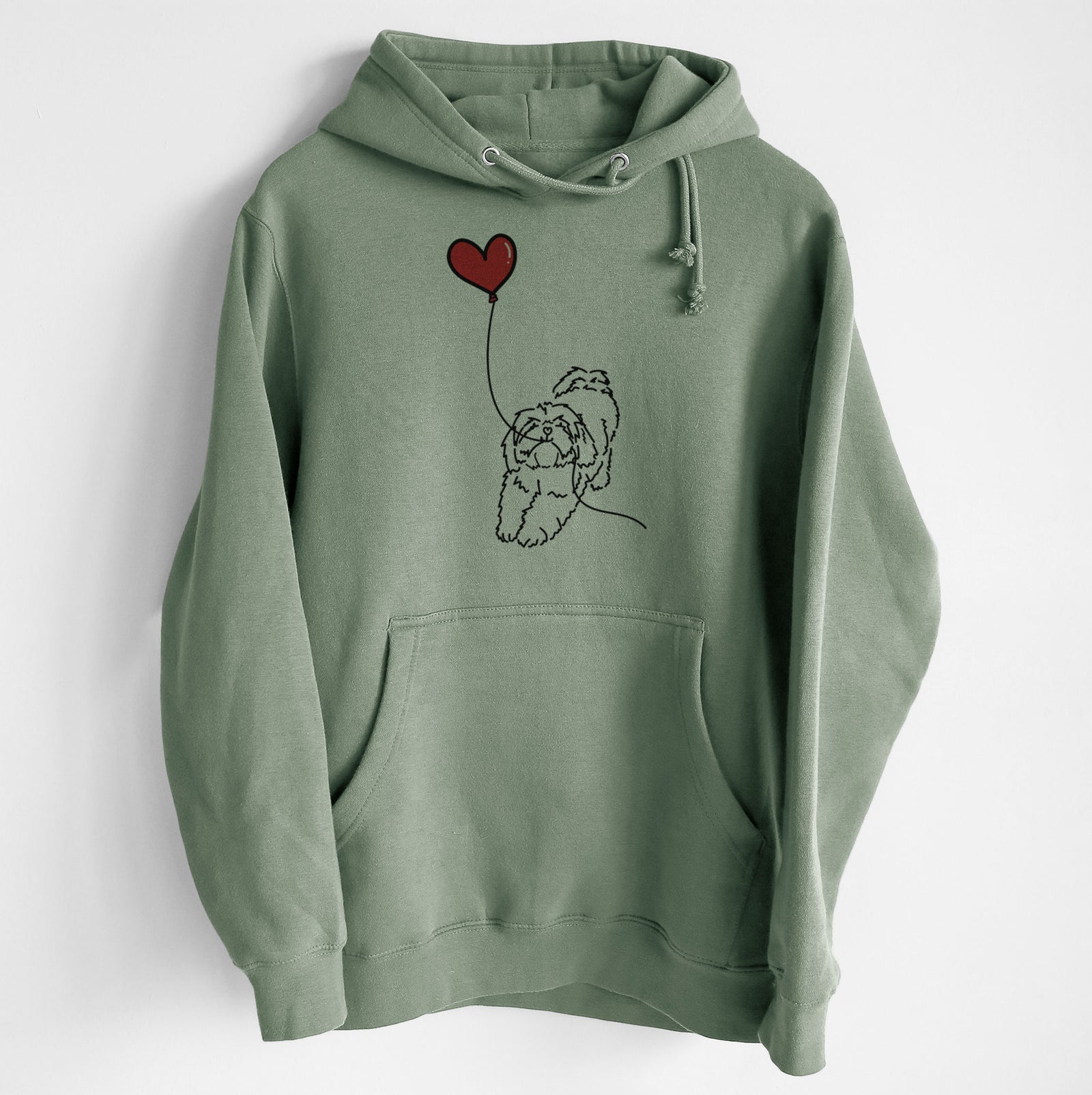 Lhasa Apso Heart String - Heavyweight Fleece Hoodie