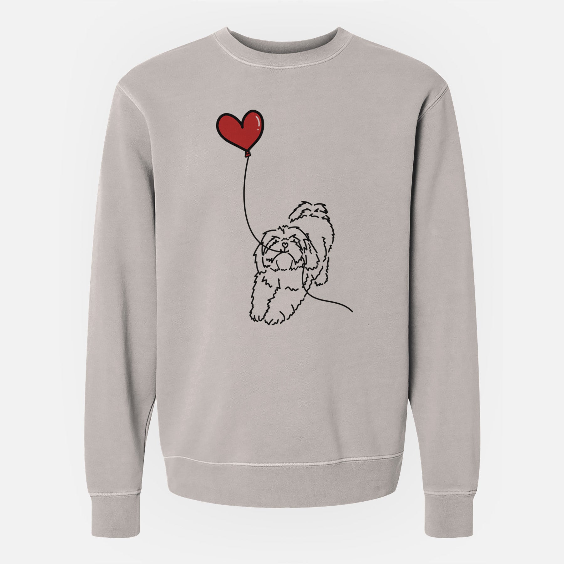 Lhasa Apso Heart String - Unisex Pigment Dyed Crew Sweatshirt