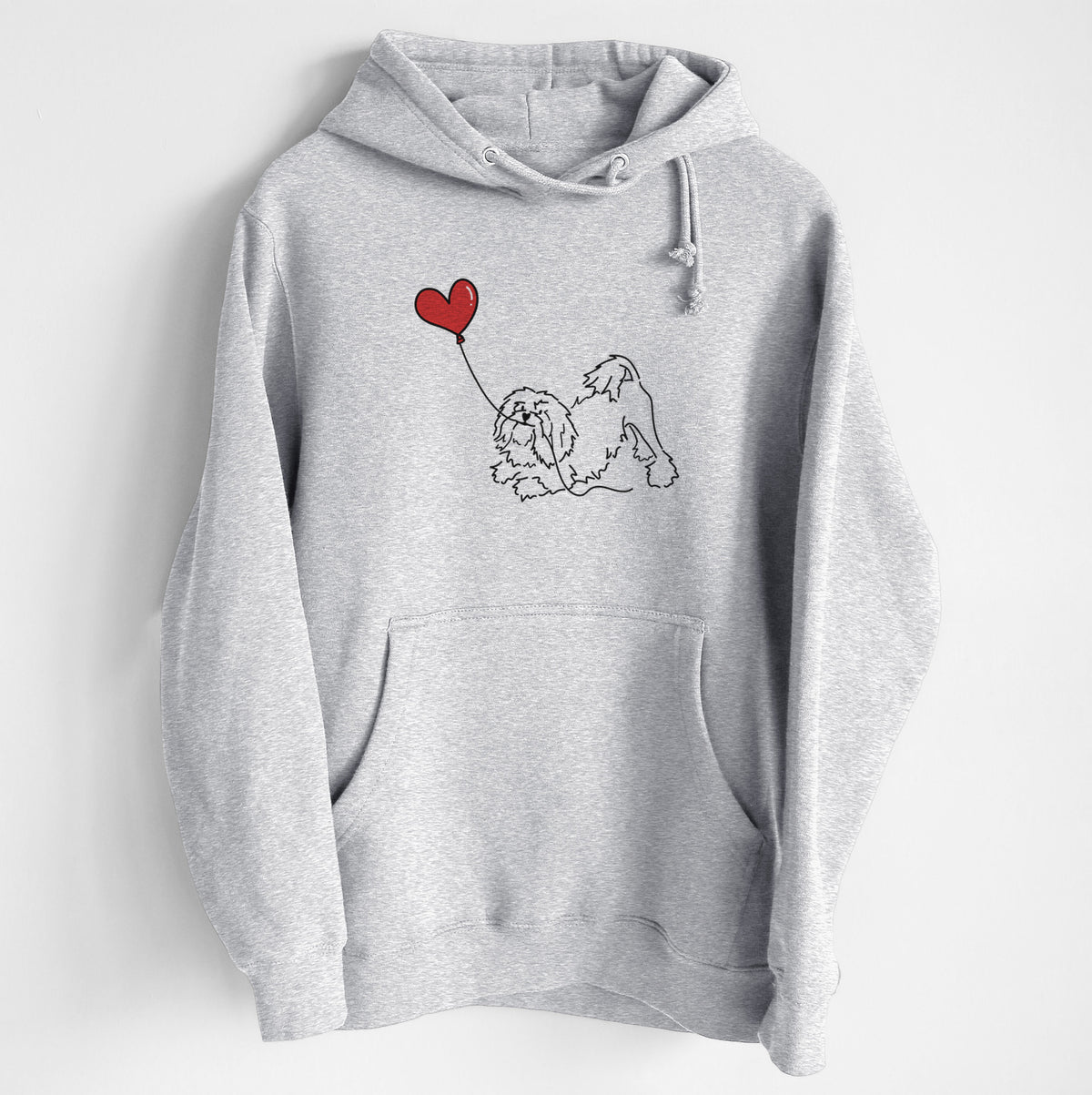 Lowchen Heart String - Heavyweight Fleece Hoodie